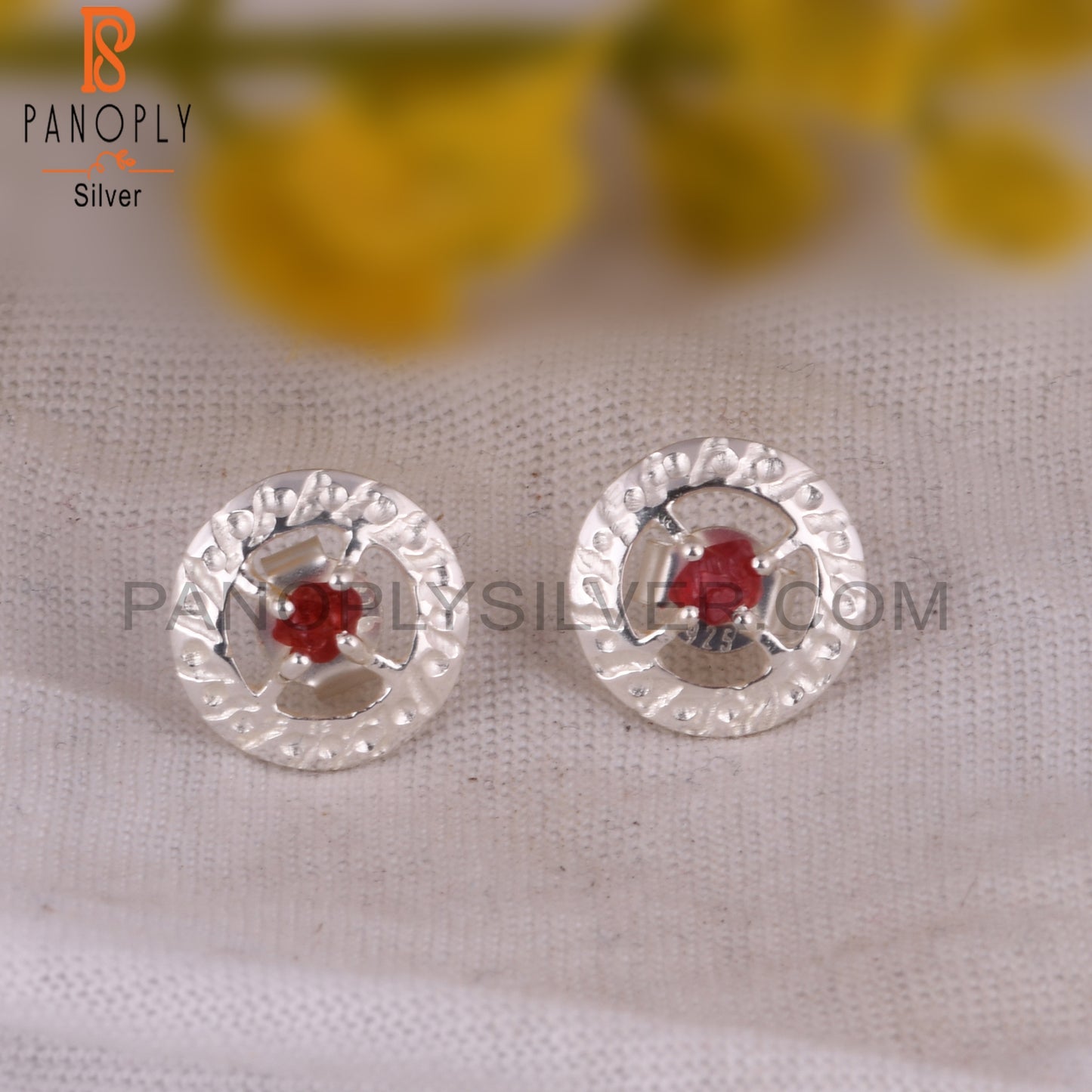 Spinel Ruby 925 Sterling Silver Engagement Earrings