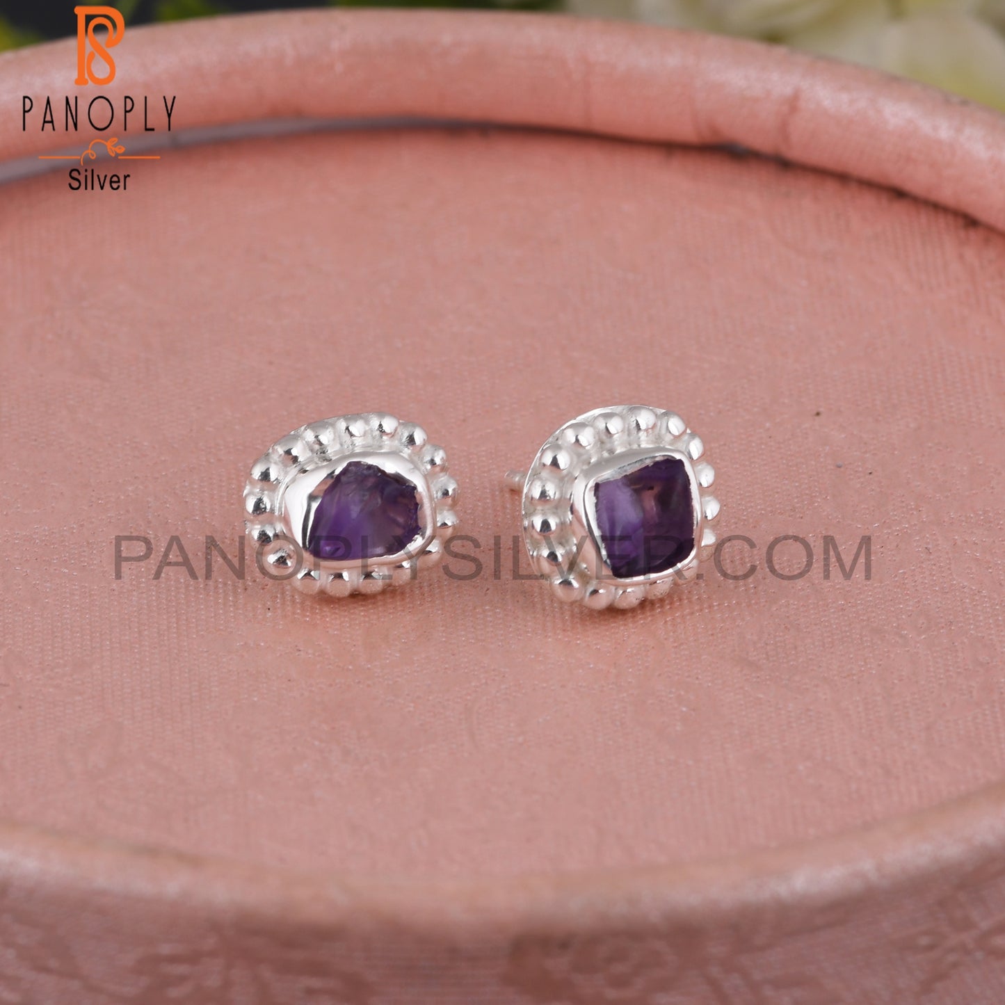Daily Wear Amethyst 925 Sterling Silver Earrings