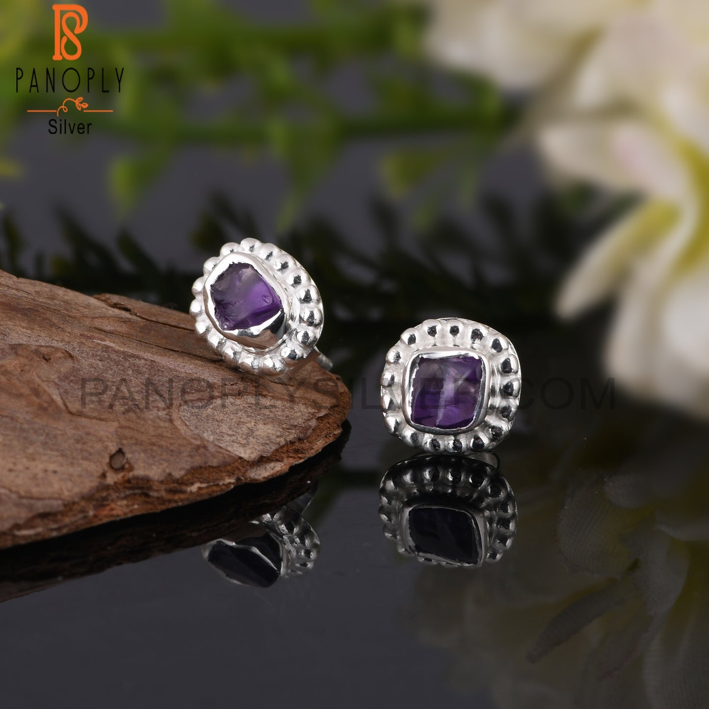 Daily Wear Amethyst 925 Sterling Silver Earrings