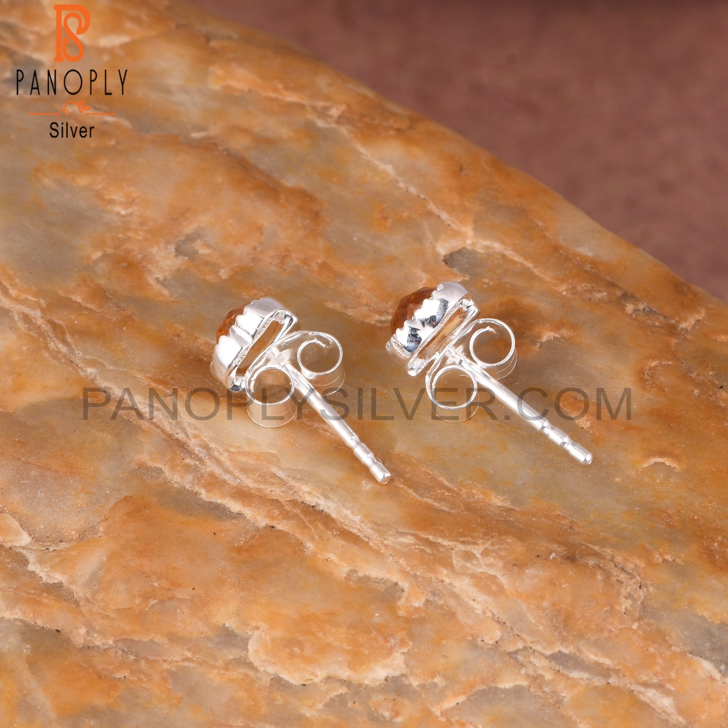 Citrine Heart 925 Sterling Silver Earrings