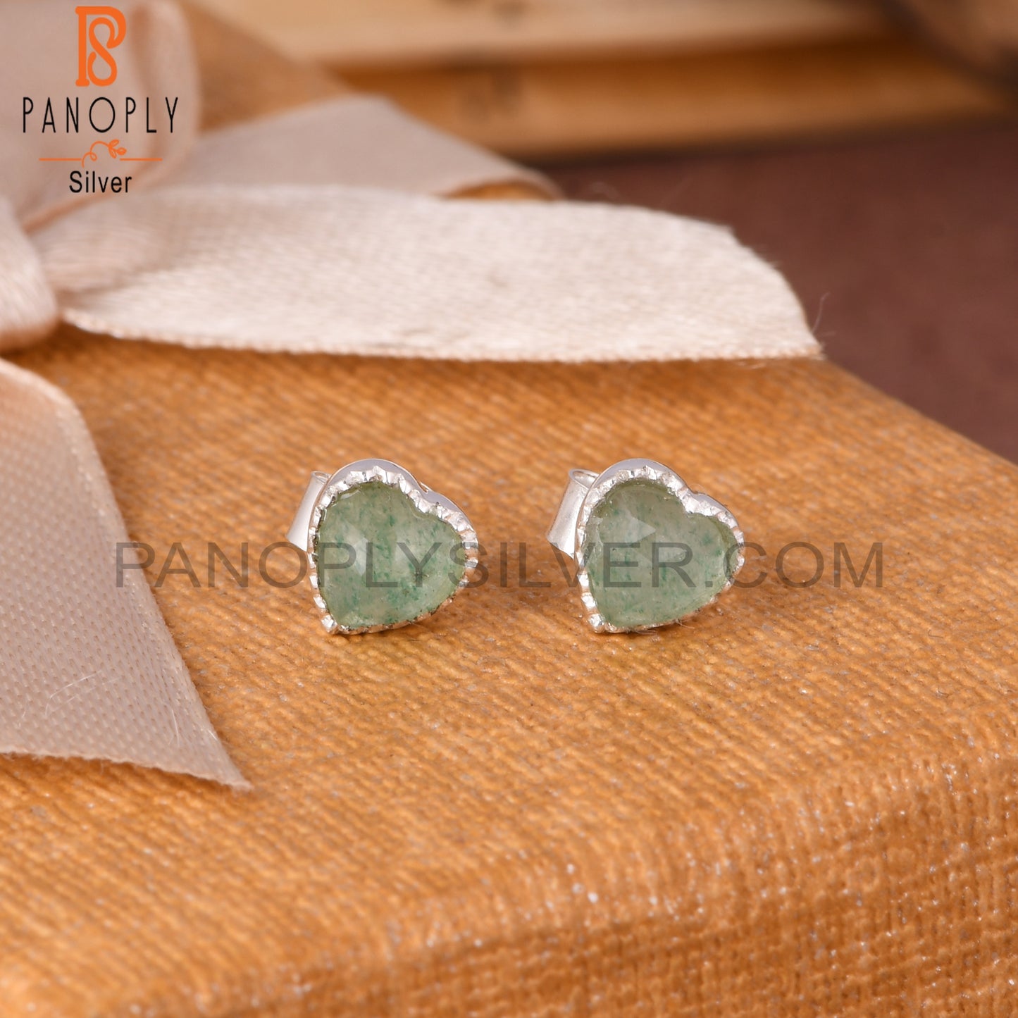 Green Strawberry Quartz 925 Sterling Silver Earrings