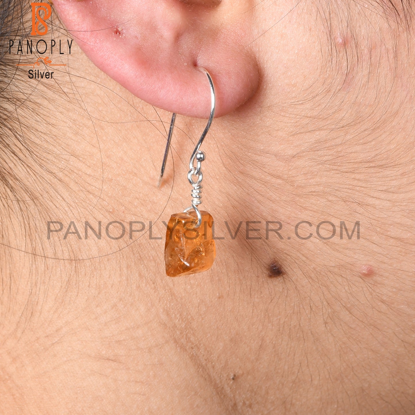 Citrine Rough 925 Sterling Silver Lightweight Earrings