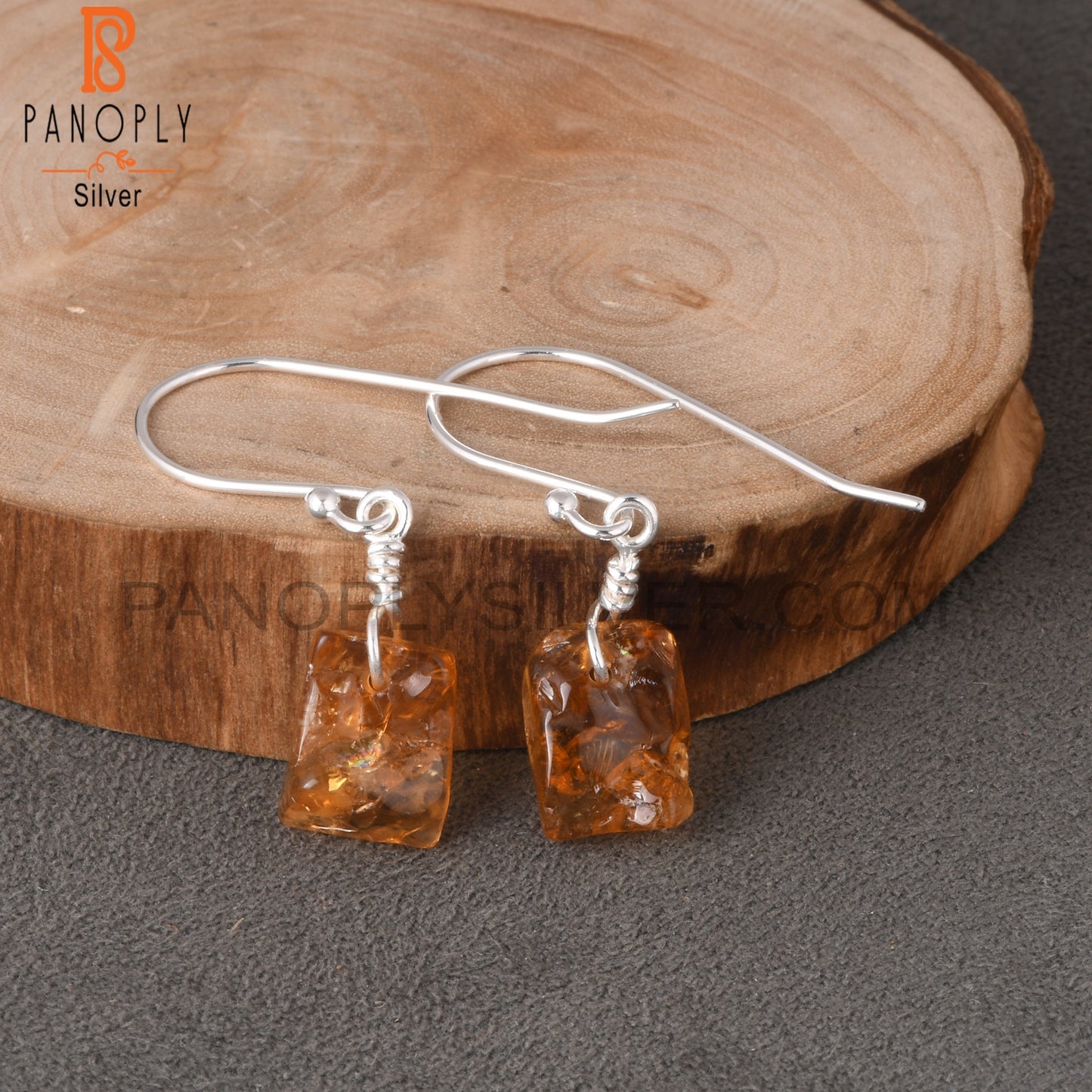Citrine Rough 925 Sterling Silver Lightweight Earrings