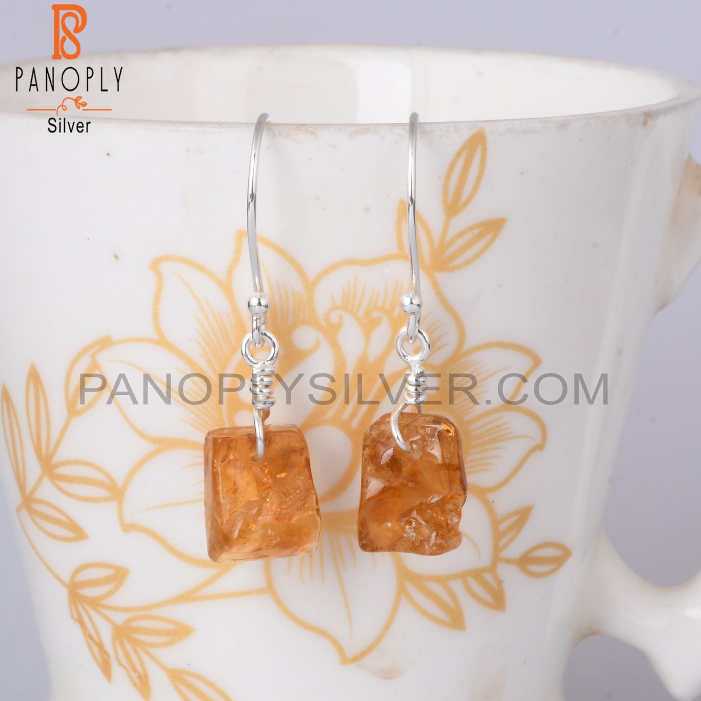 Citrine Rough 925 Sterling Silver Lightweight Earrings