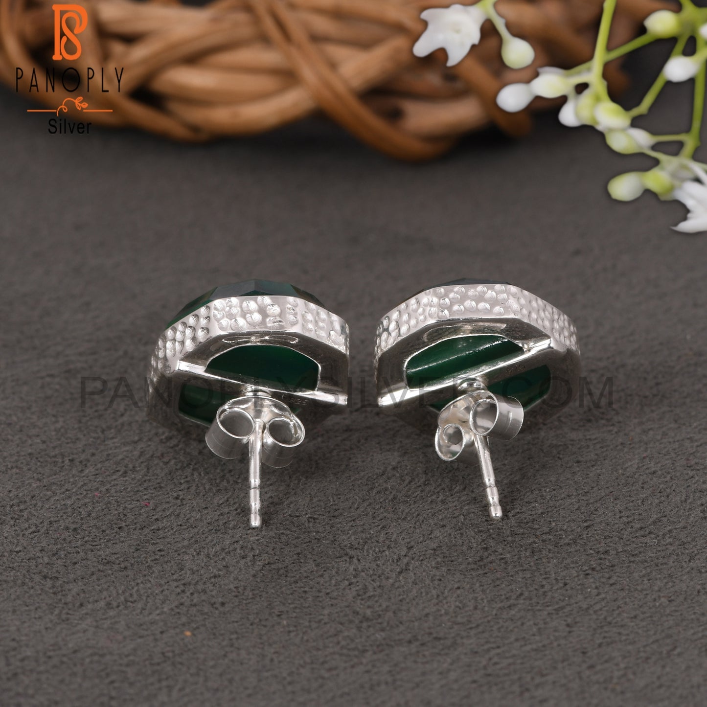 Green Aurora Opal 925 Sterling Silver Wedding Earrings