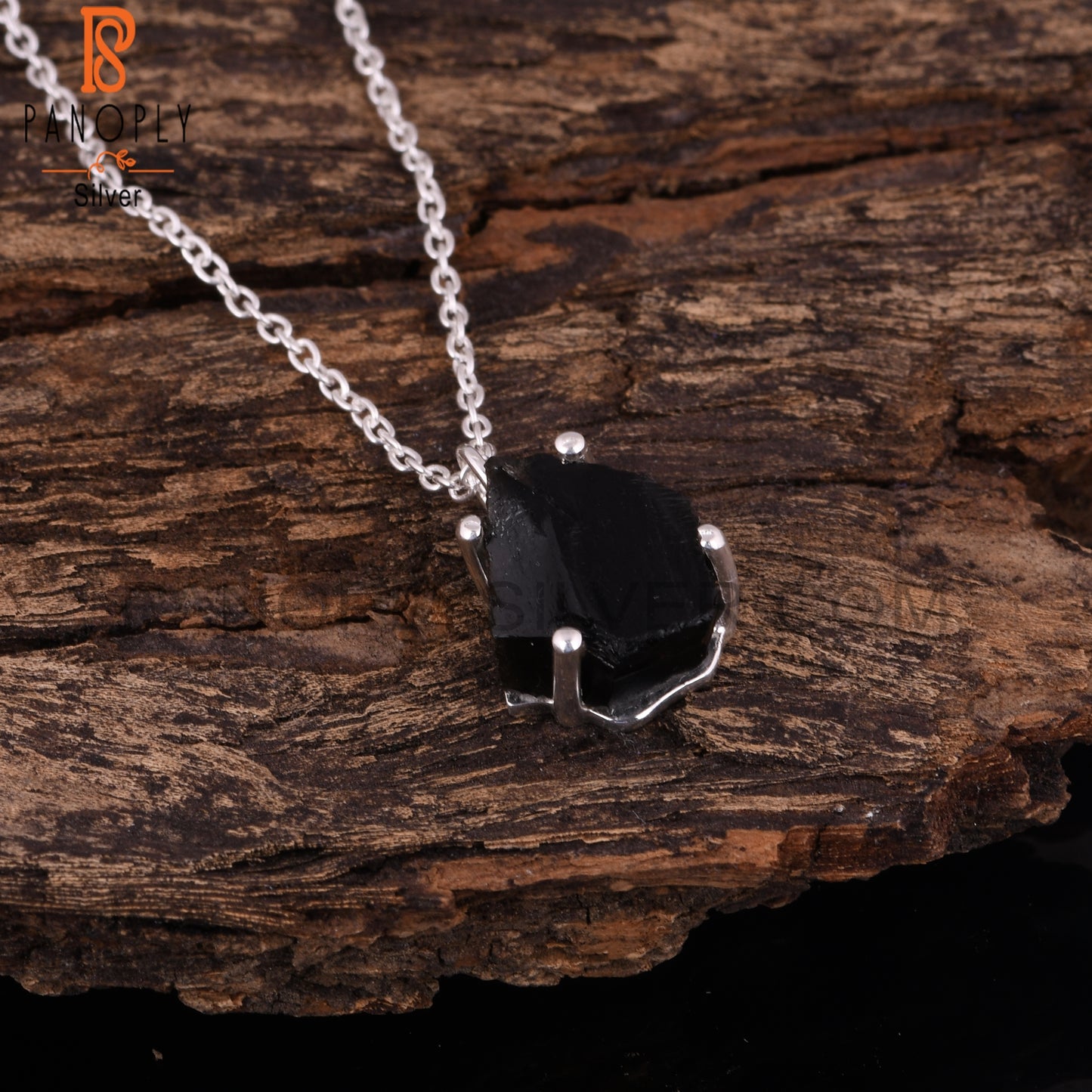 Black Obsidian 925 Sterling Silver Necklace And Pendant Chain