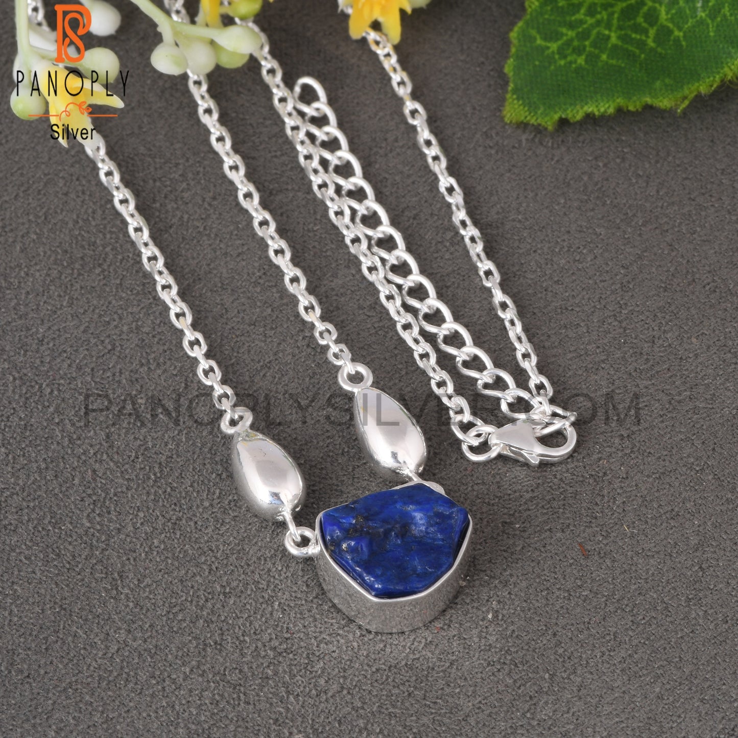 Lapis Rough 925 Sterling Silver Pendant