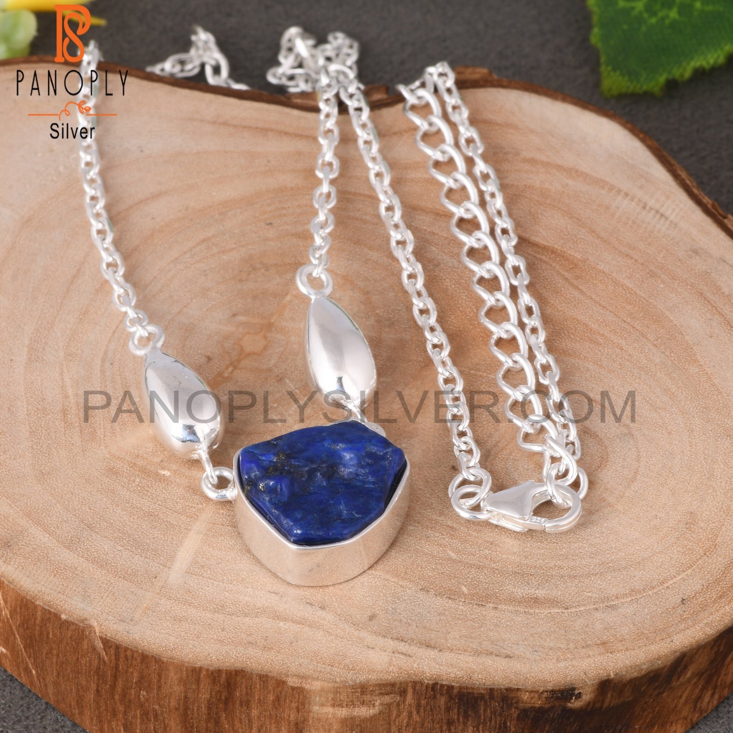 Lapis Rough 925 Sterling Silver Pendant