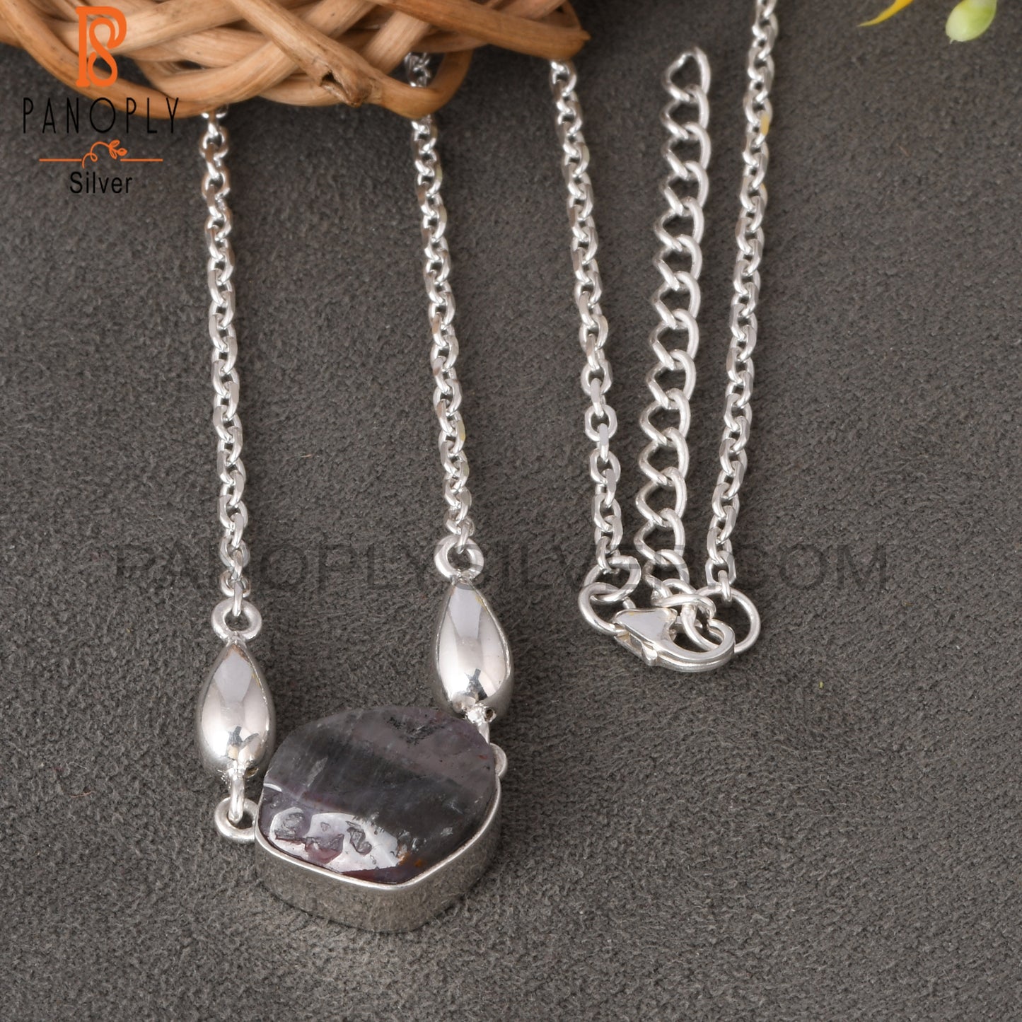 Super Seven Rough 925 Sterling Silver Pendant With Chain