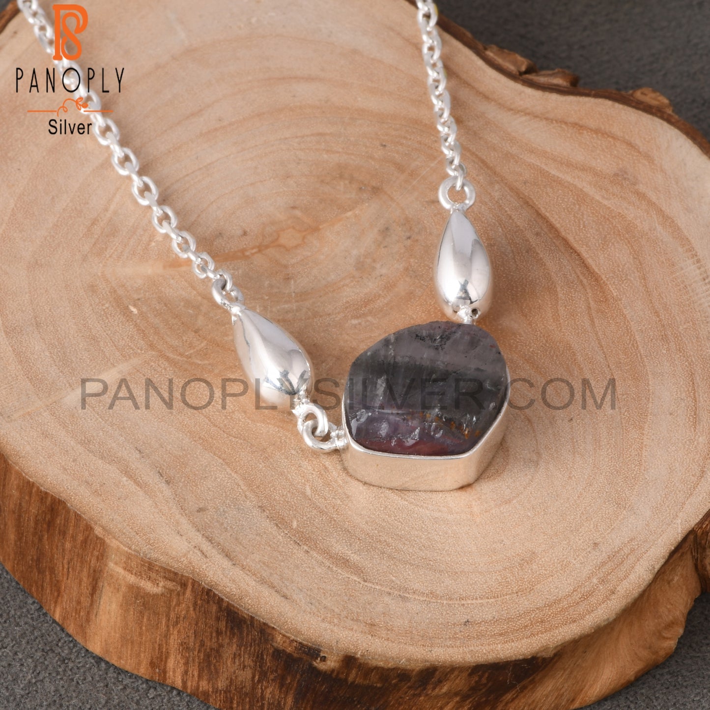 Super Seven Rough 925 Sterling Silver Pendant With Chain