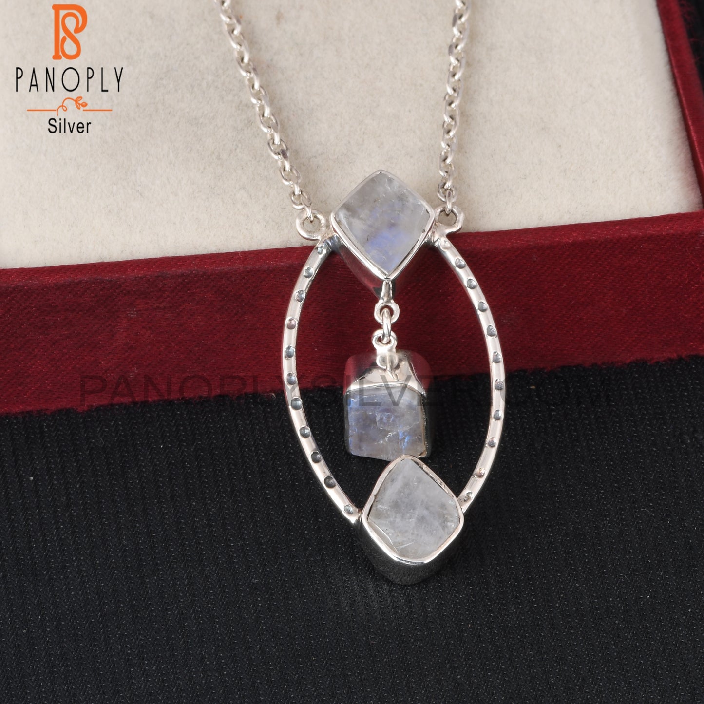 Rainbow Moonstone 925 Sterling Silver Pendant