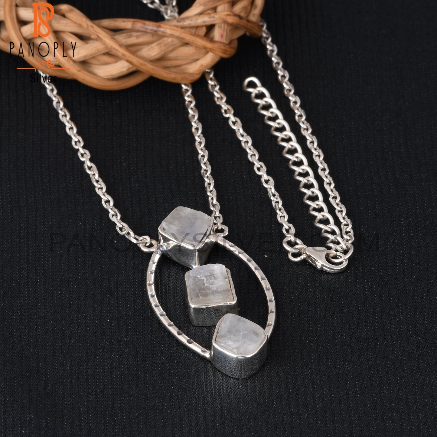 Rainbow Moonstone 925 Sterling Silver Pendant