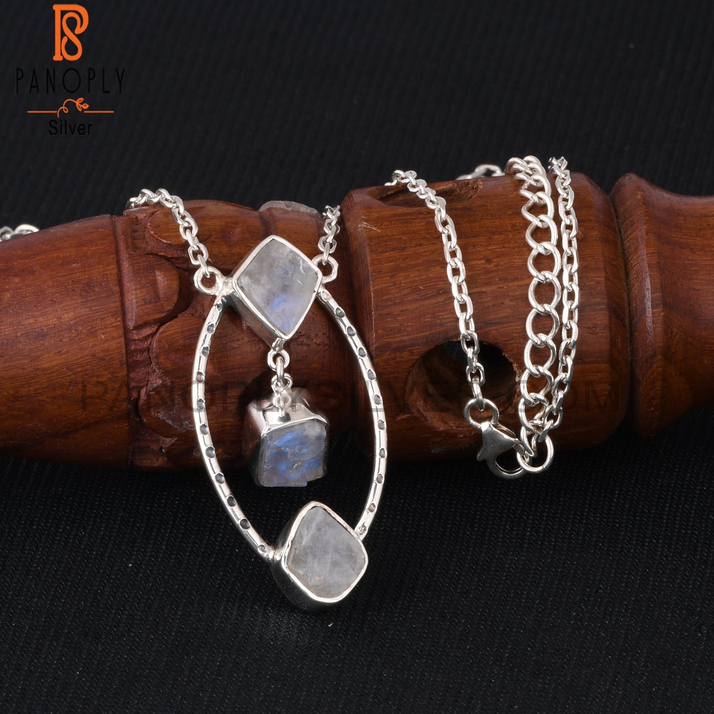 Rainbow Moonstone 925 Sterling Silver Pendant