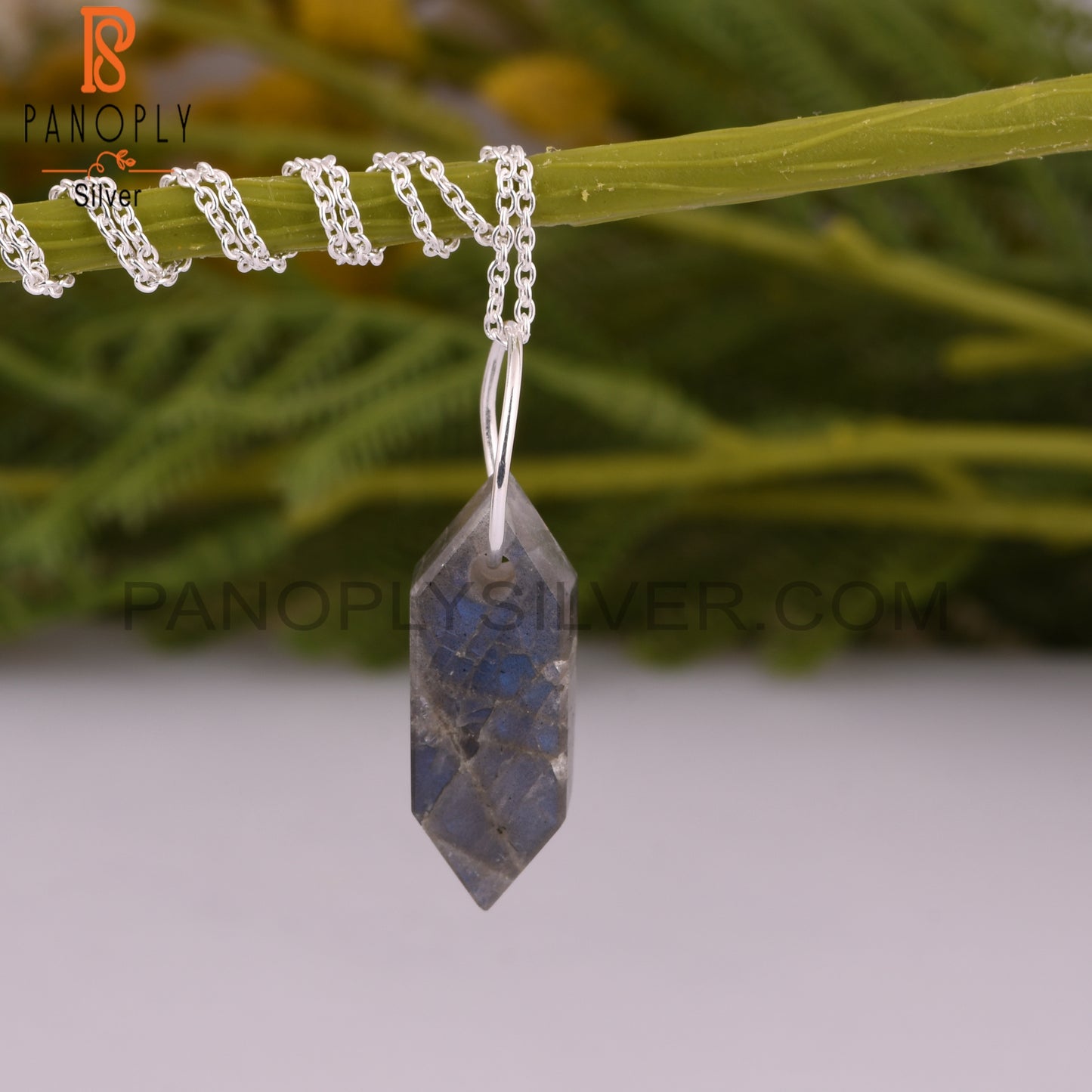 Labradorite Elongated Hexagon 925 Silver