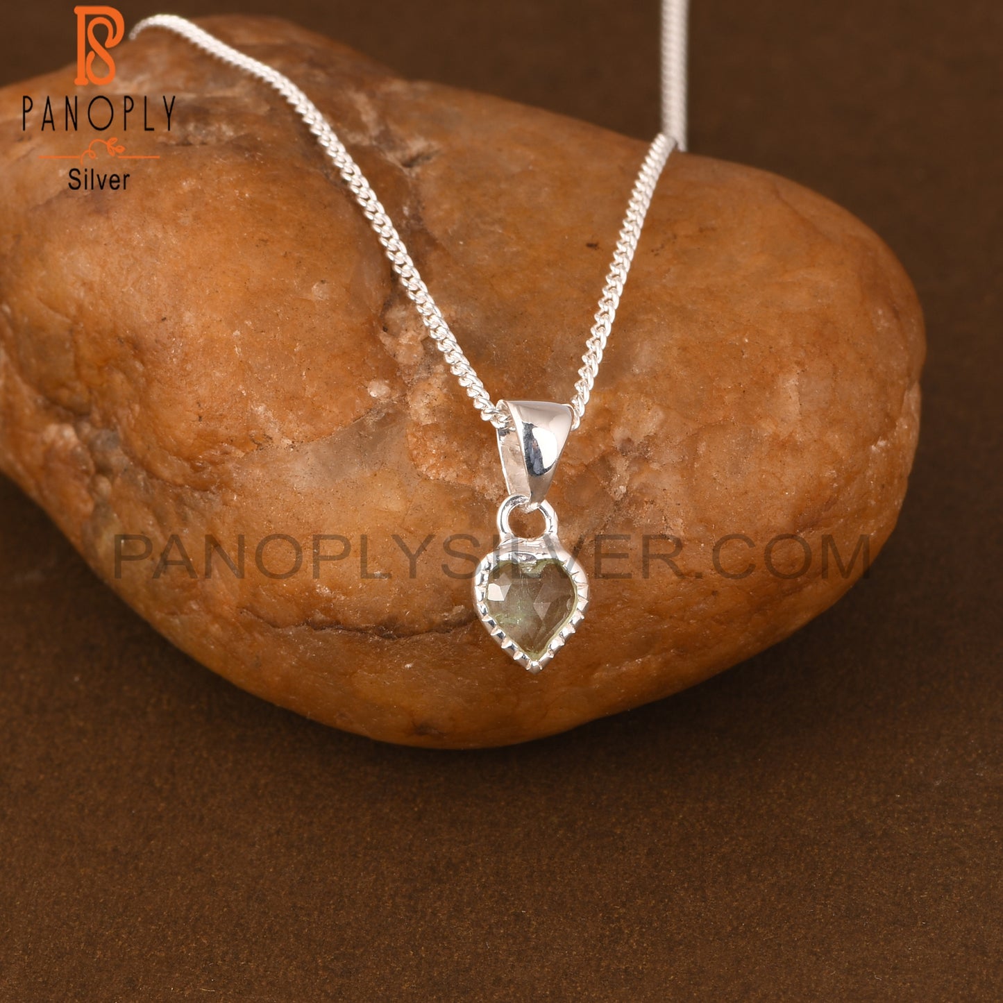 Aquamarine Heart 925 Sterling Silver Pandant With Chain
