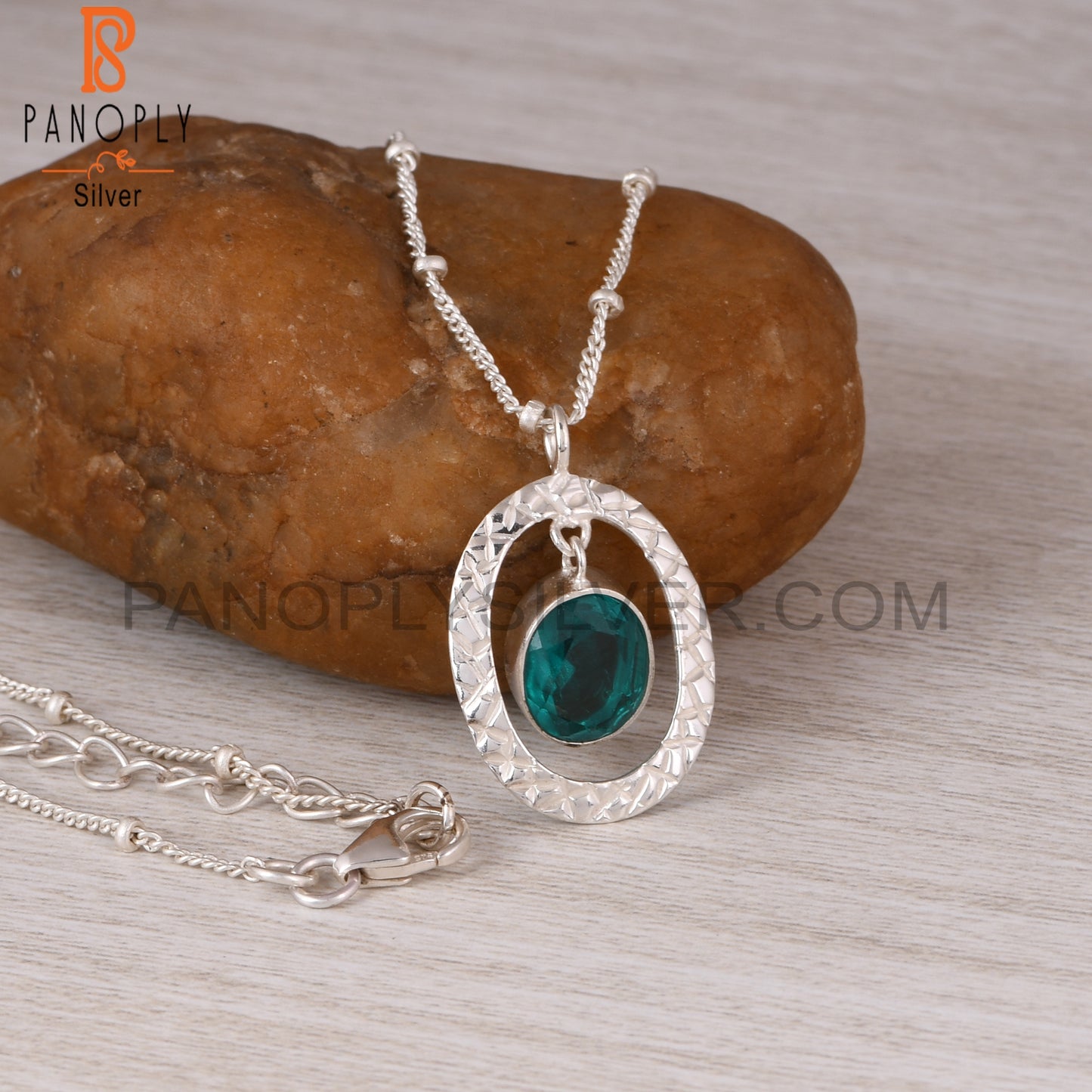 Doublet Santamaria Aquamarine Quartz Silver Pendant