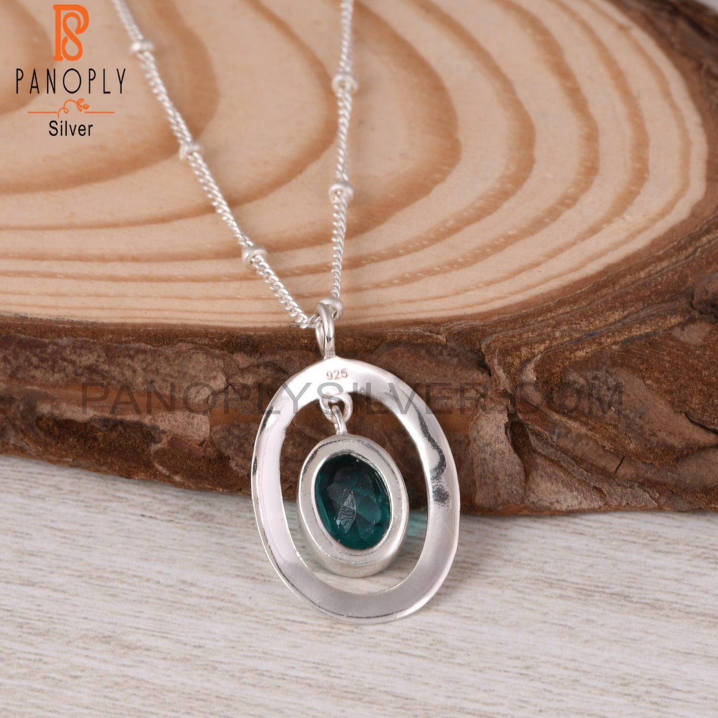 Doublet Santamaria Aquamarine Quartz Silver Pendant