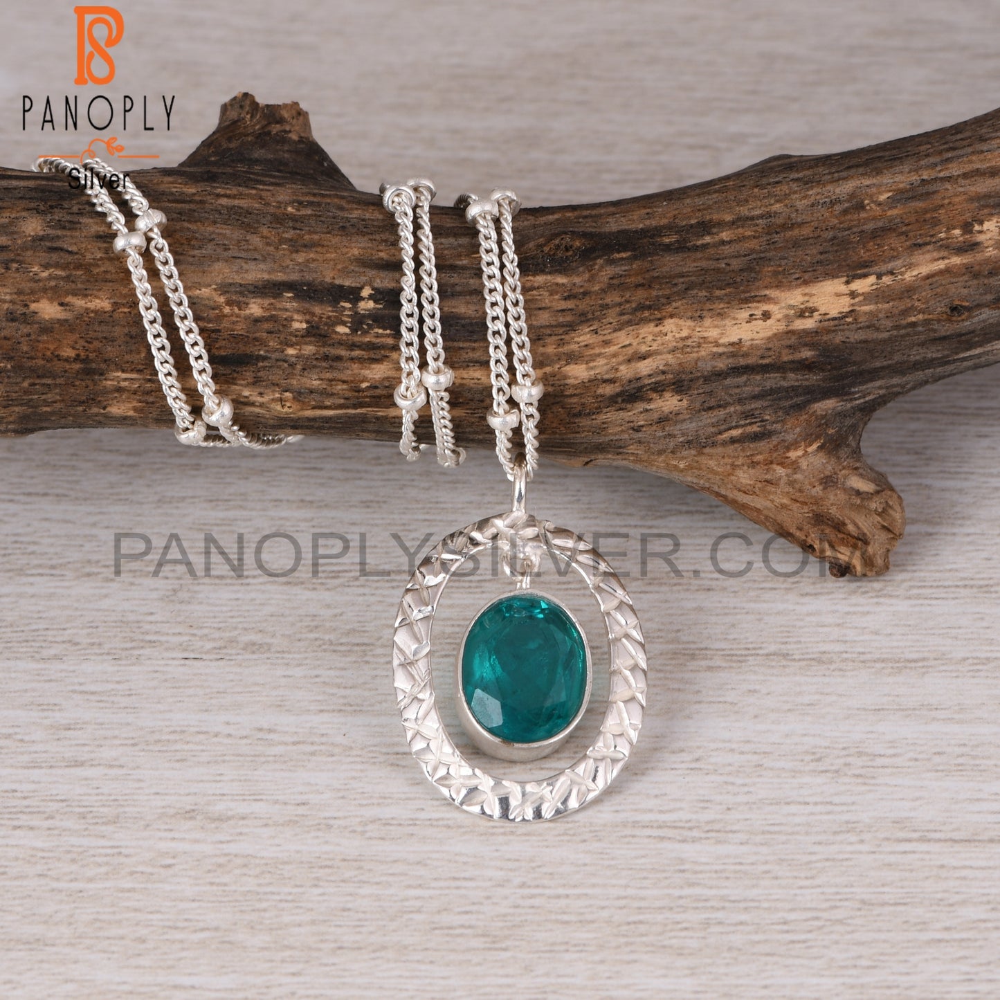 Doublet Santamaria Aquamarine Quartz Silver Pendant