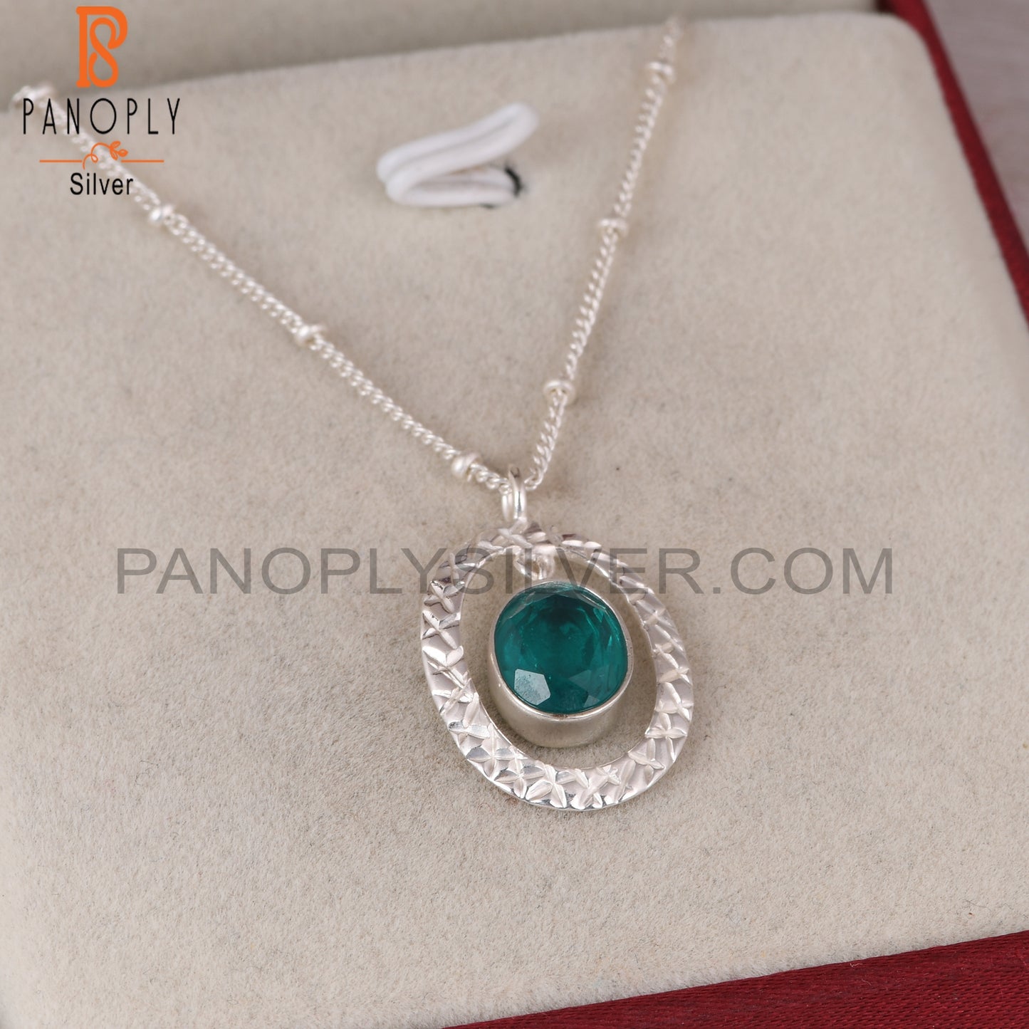 Doublet Santamaria Aquamarine Quartz Silver Pendant