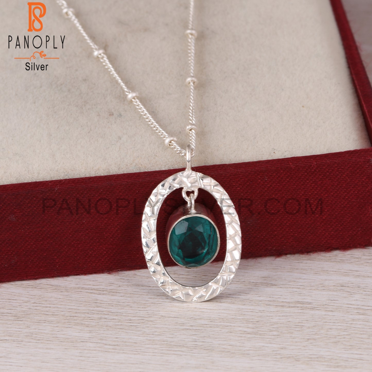Doublet Santamaria Aquamarine Quartz Silver Pendant