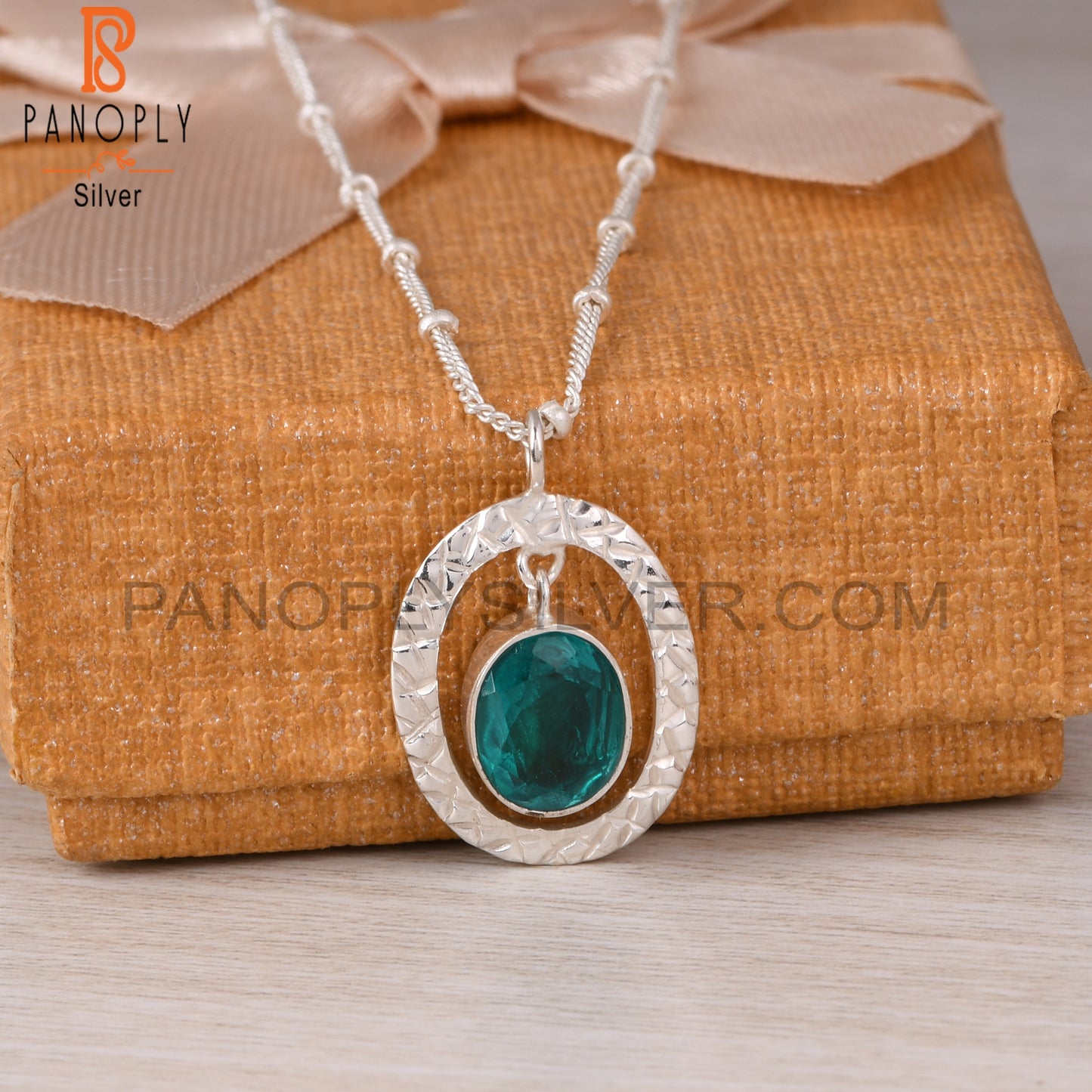 Doublet Santamaria Aquamarine Quartz Silver Pendant
