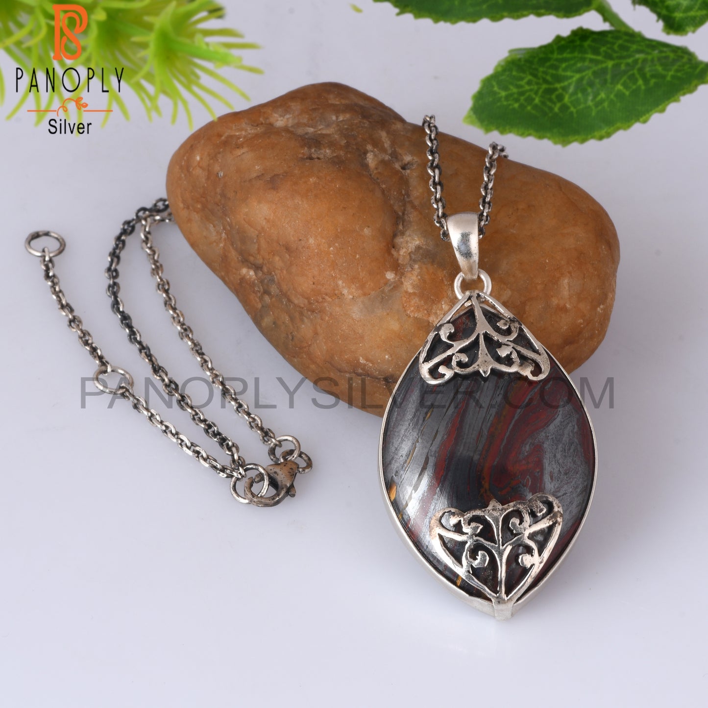 Tiger Eye Iron 925 Sterling Silver Pendant For Wife