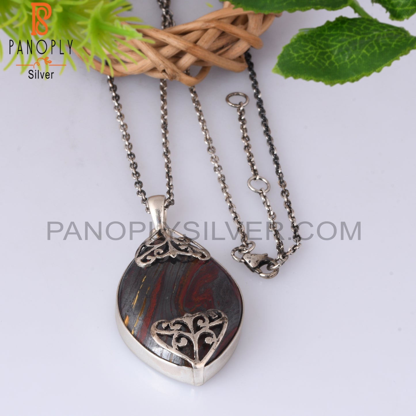 Tiger Eye Iron 925 Sterling Silver Pendant For Wife
