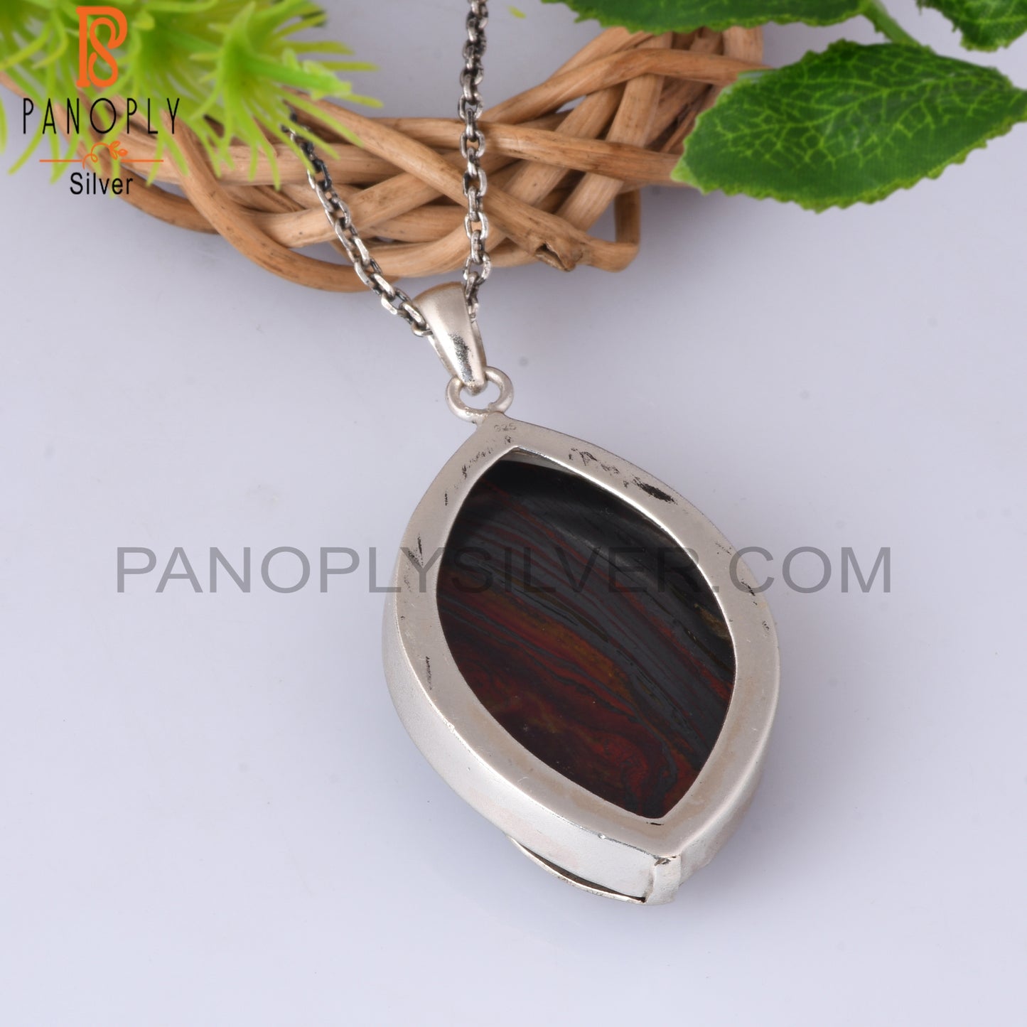 Tiger Eye Iron 925 Sterling Silver Pendant For Wife