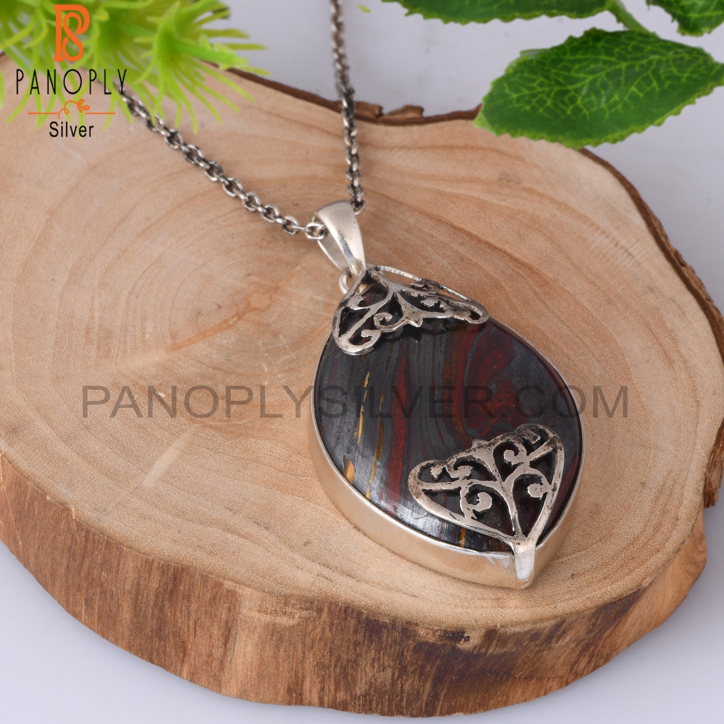 Tiger Eye Iron 925 Sterling Silver Pendant For Wife
