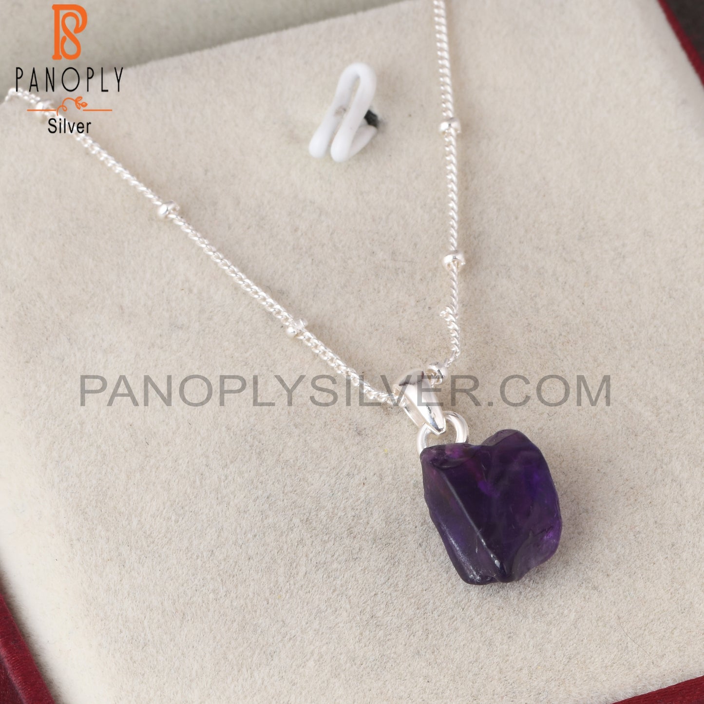 Amethyst 925 Silver Pendant Ball Chain Beautiful Gift For Wife