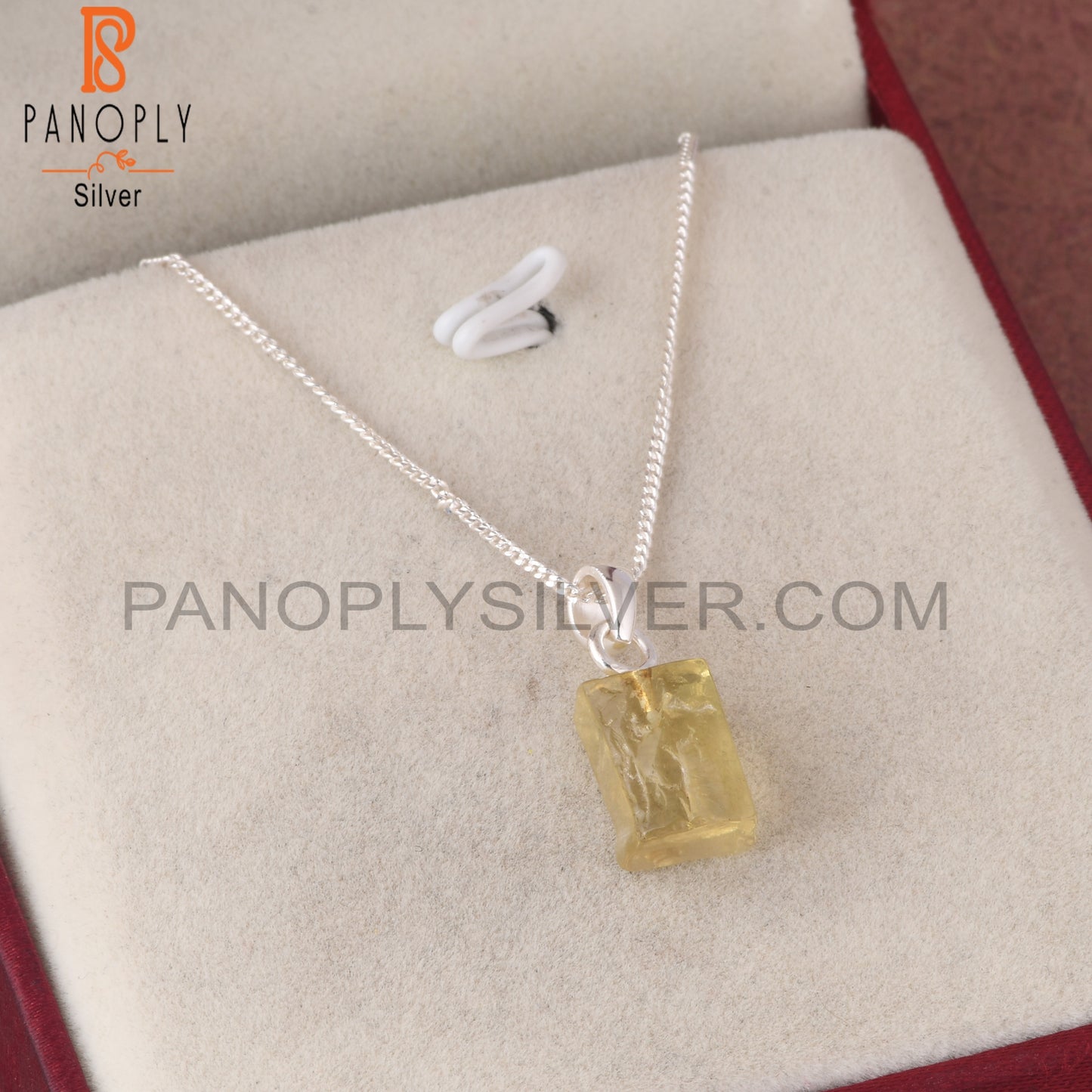 Lemon Topaz 925 Sterling Silver Pendant With Chain
