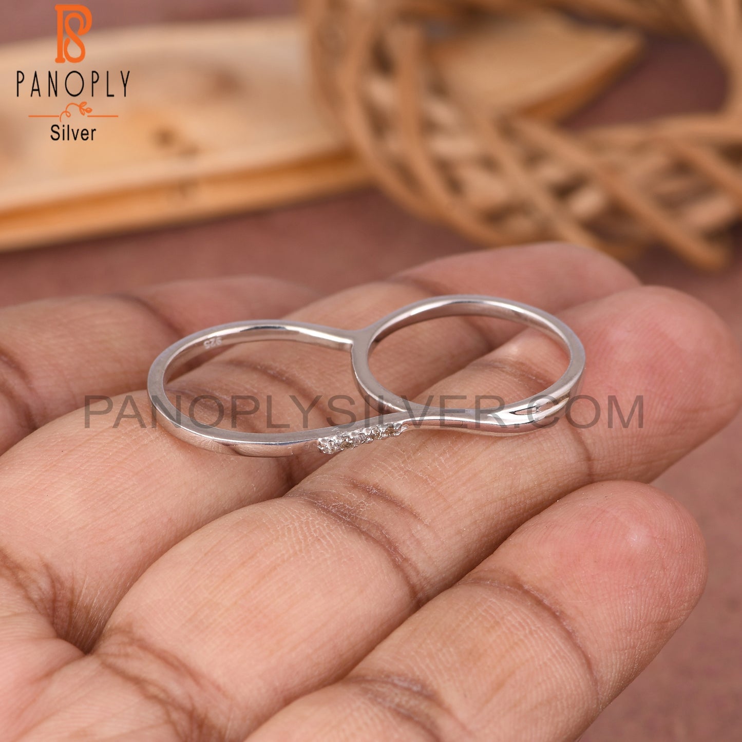 Diamond Round Shape 925 Sterling Silver Ring