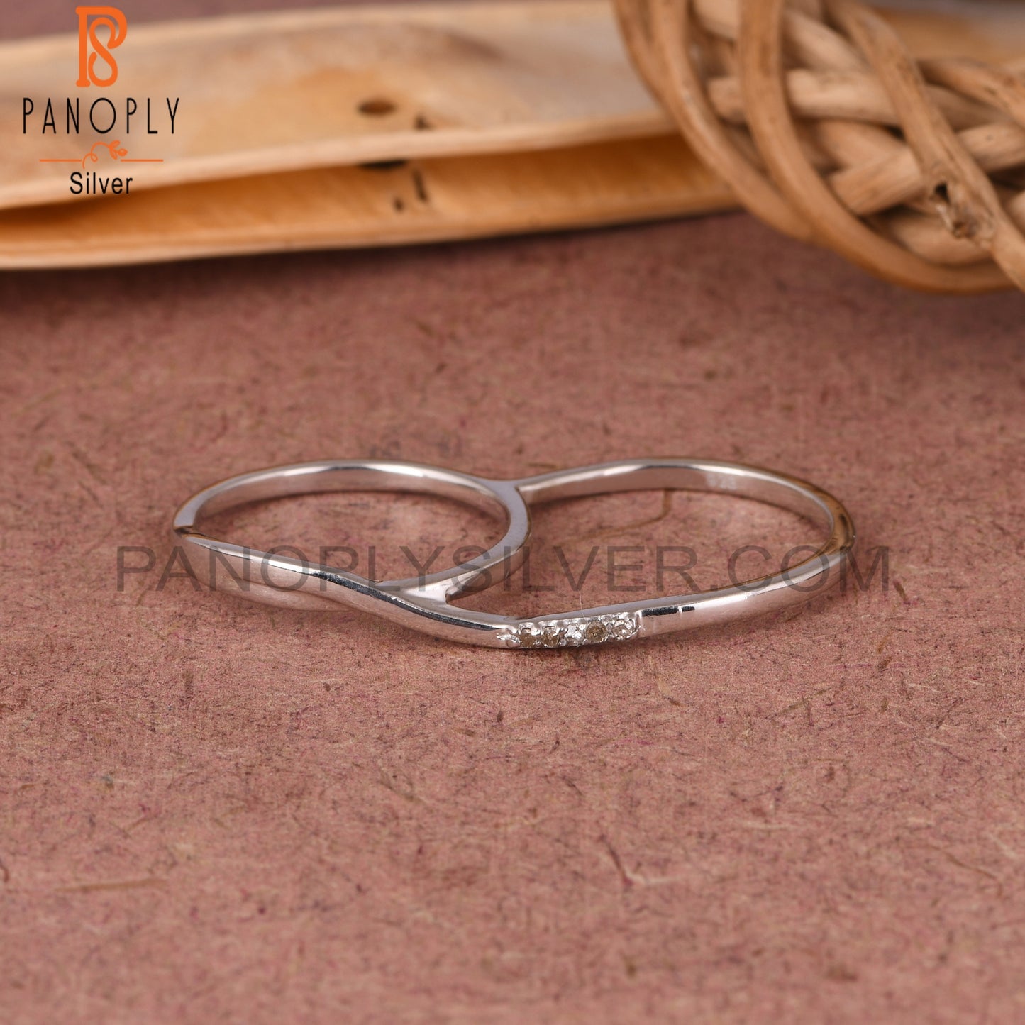 Diamond Round Shape 925 Sterling Silver Ring
