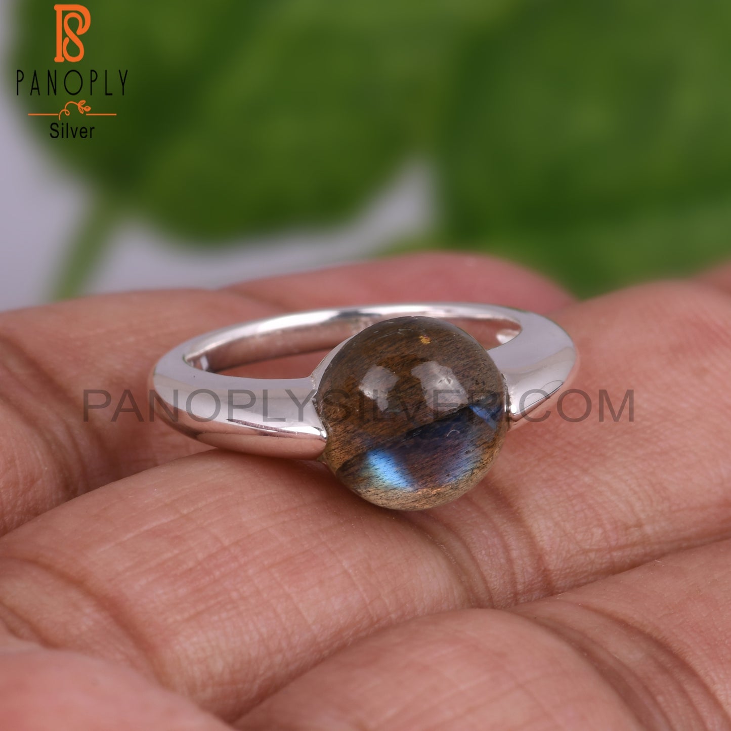 Labradorite Round 925 Silver Ring For Christmas Gift