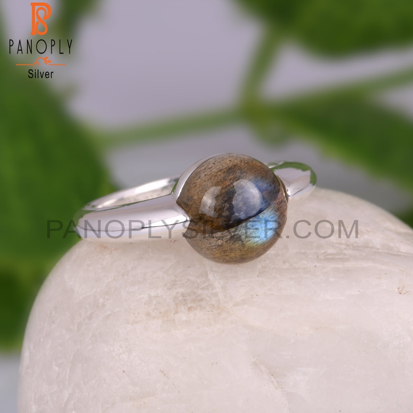 Labradorite Round 925 Silver Ring For Christmas Gift