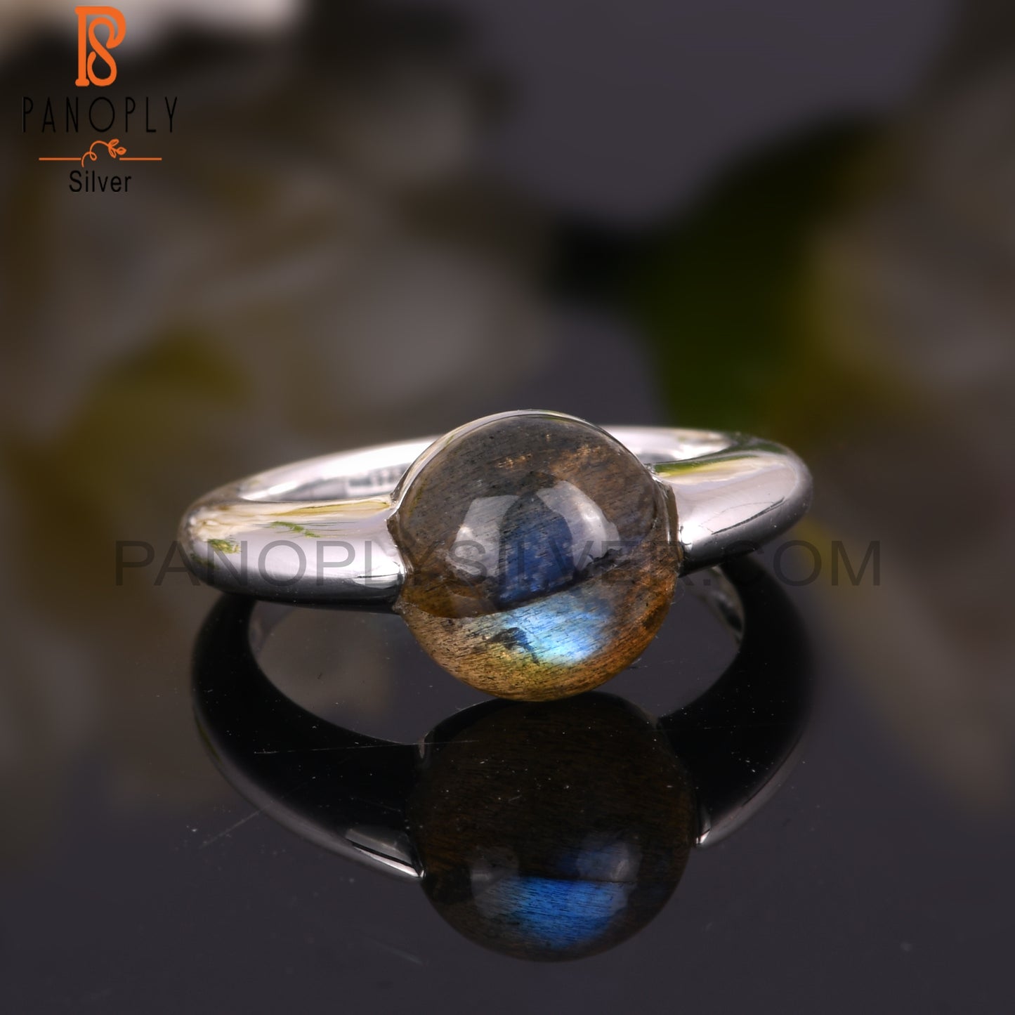 Labradorite Round 925 Silver Ring For Christmas Gift