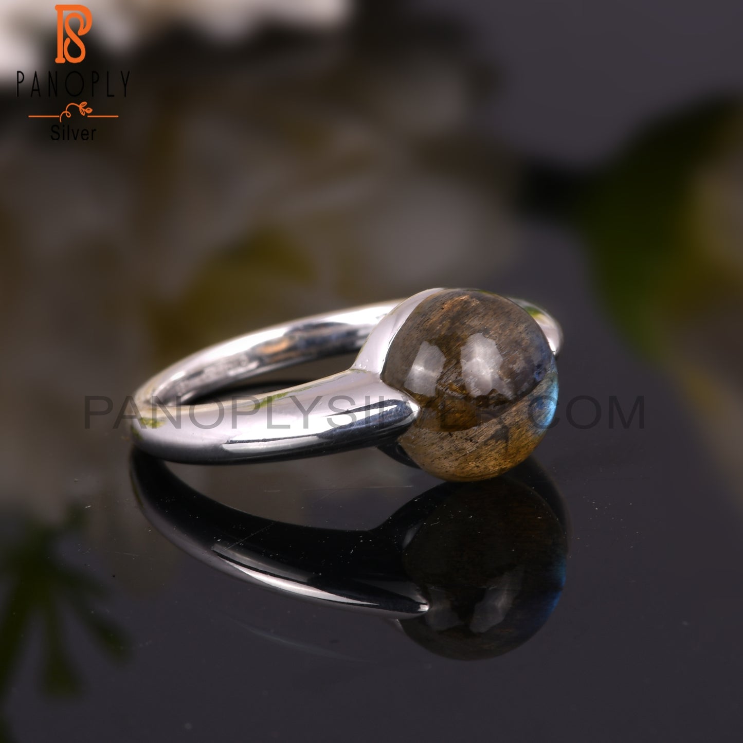Labradorite Round 925 Silver Ring For Christmas Gift