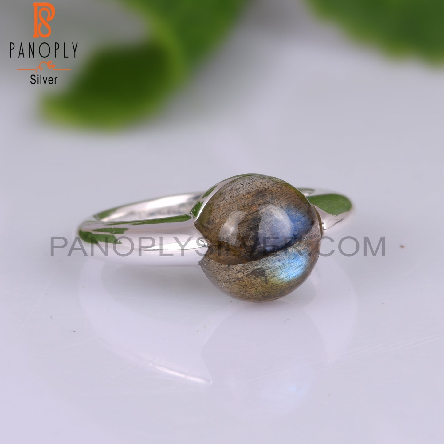 Labradorite Round 925 Silver Ring For Christmas Gift