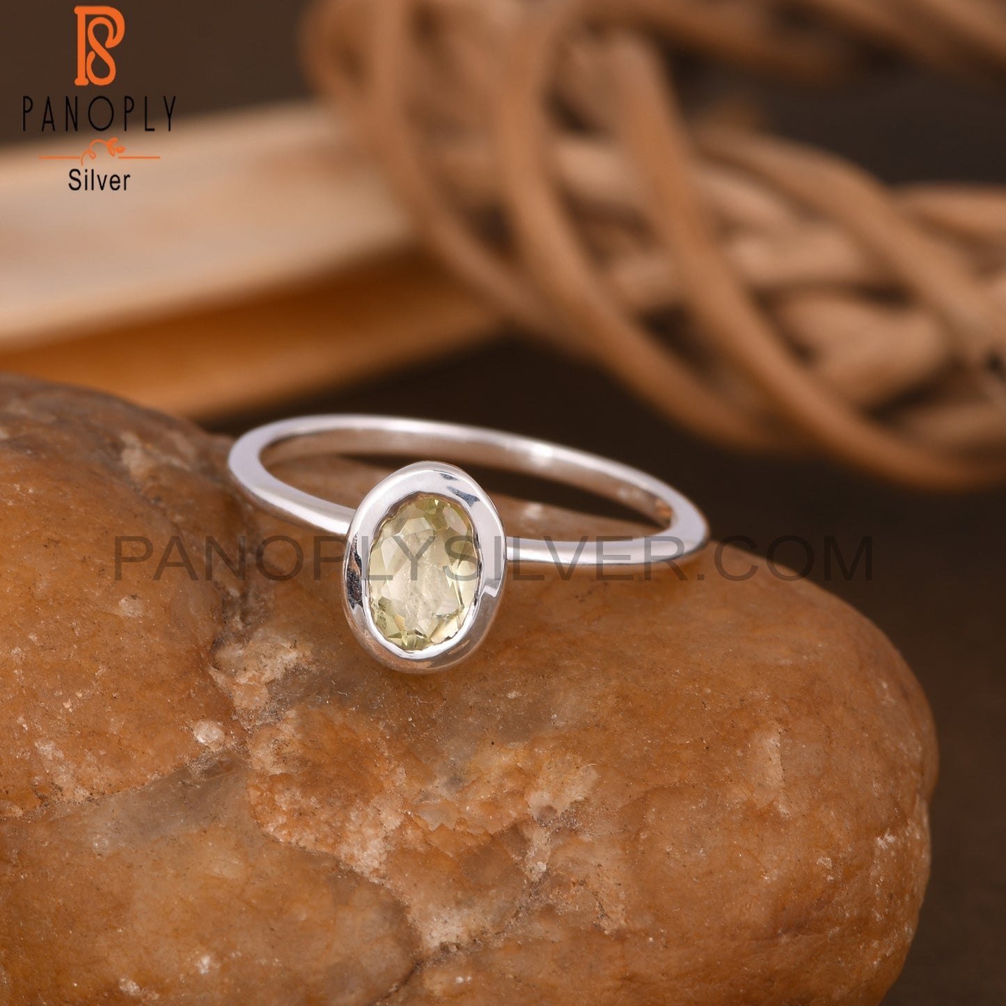 Lemon Topaz Oval 925 Sterling Silver Ring