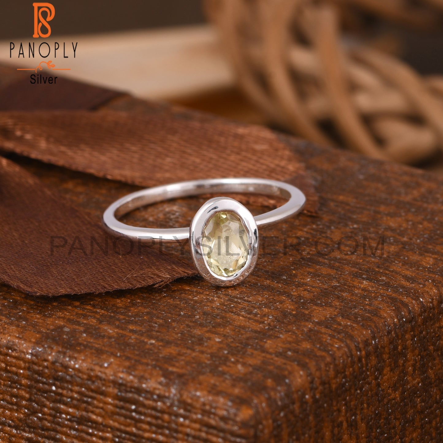 Lemon Topaz Oval 925 Sterling Silver Ring