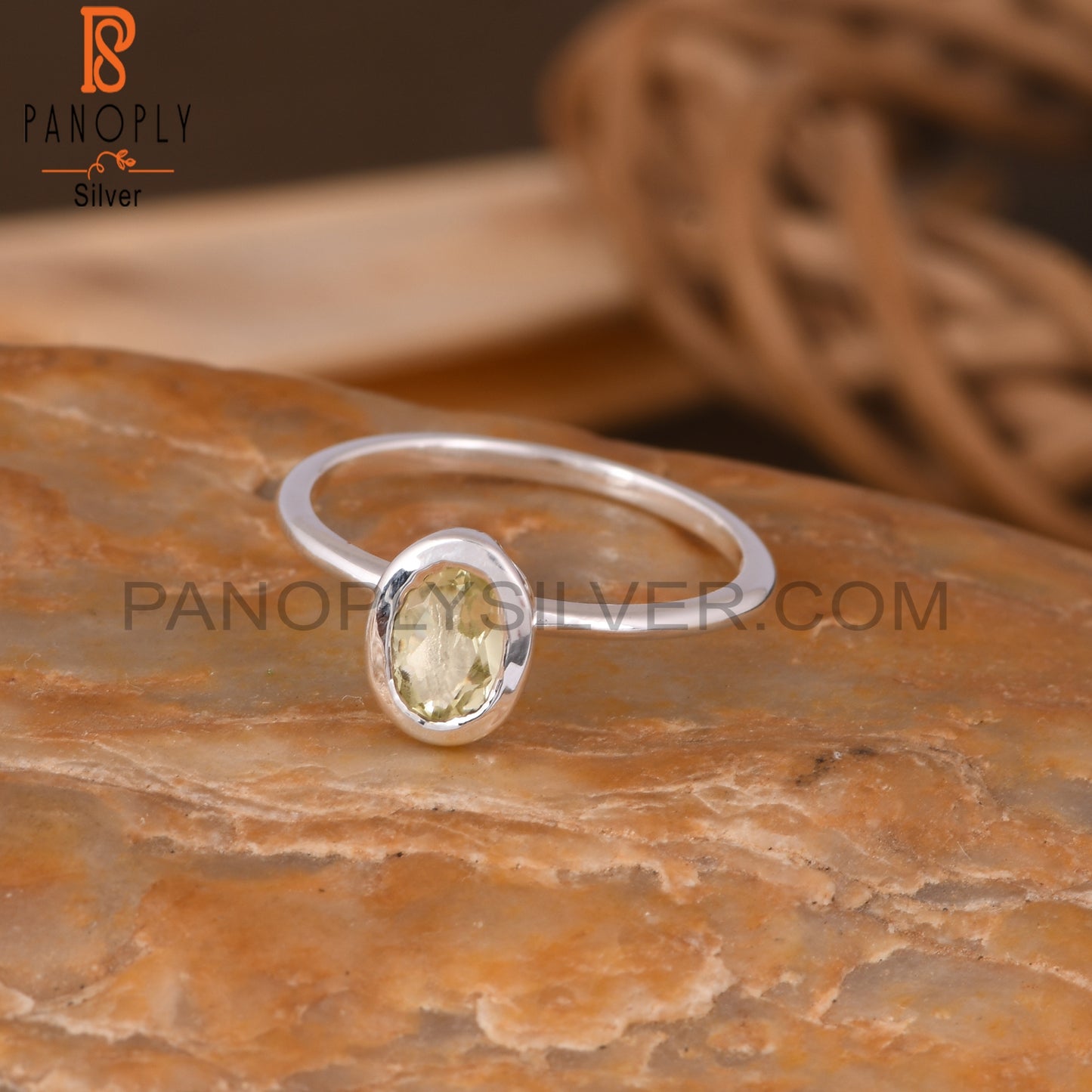 Lemon Topaz Oval 925 Sterling Silver Ring