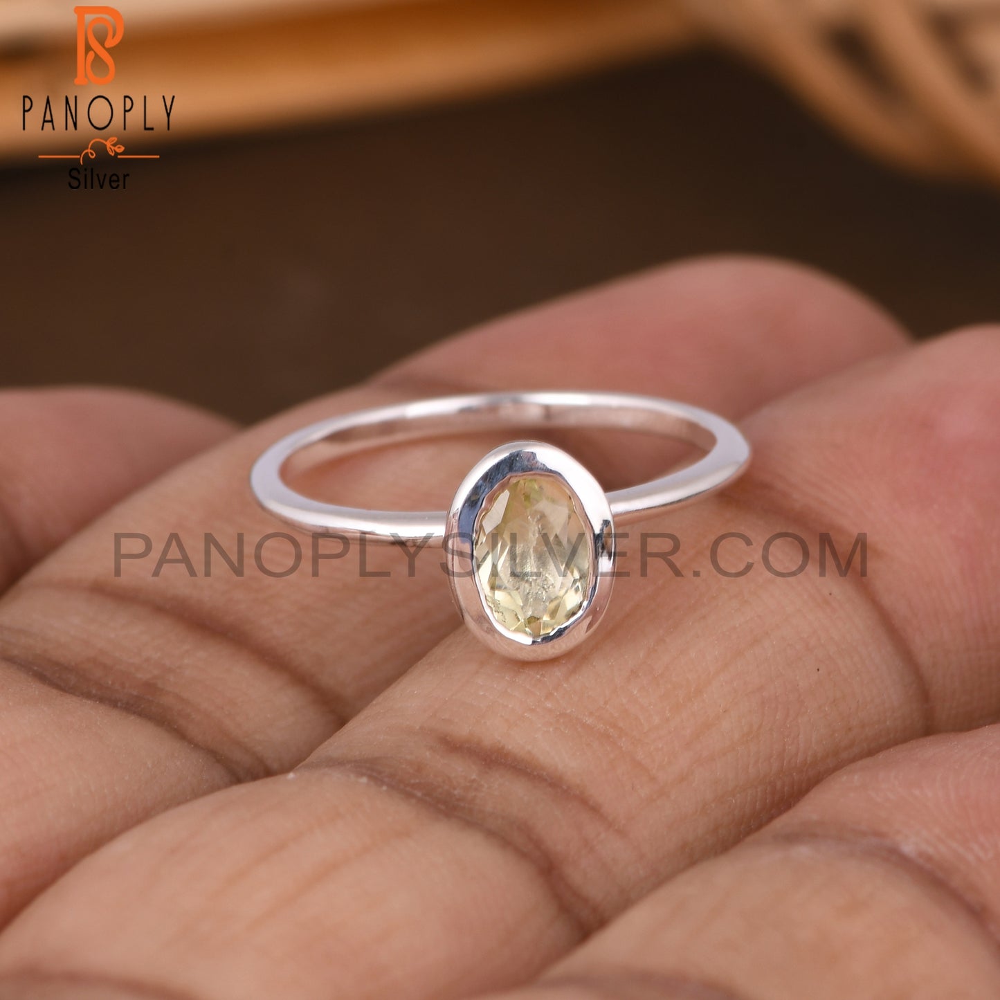Lemon Topaz Oval 925 Sterling Silver Ring
