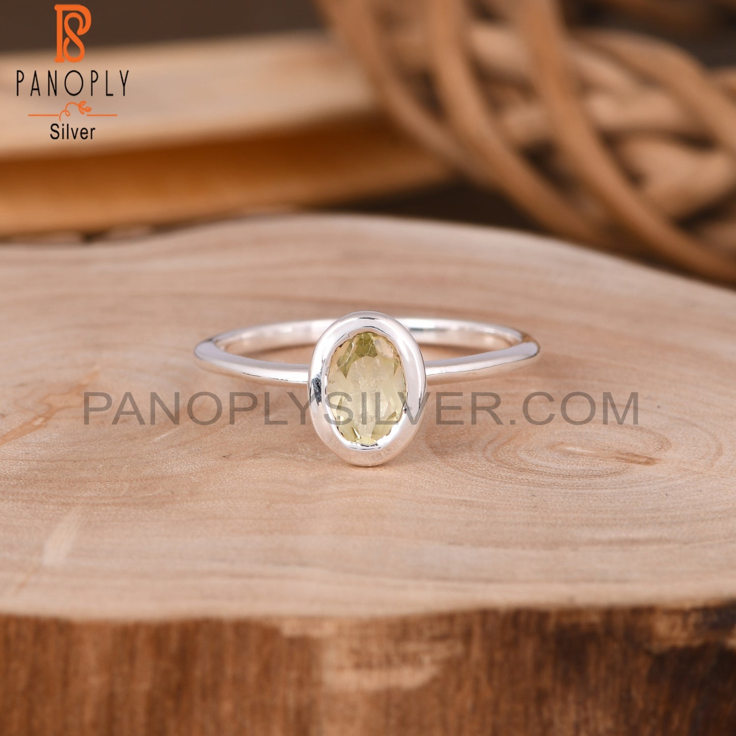 Lemon Topaz Oval 925 Sterling Silver Ring