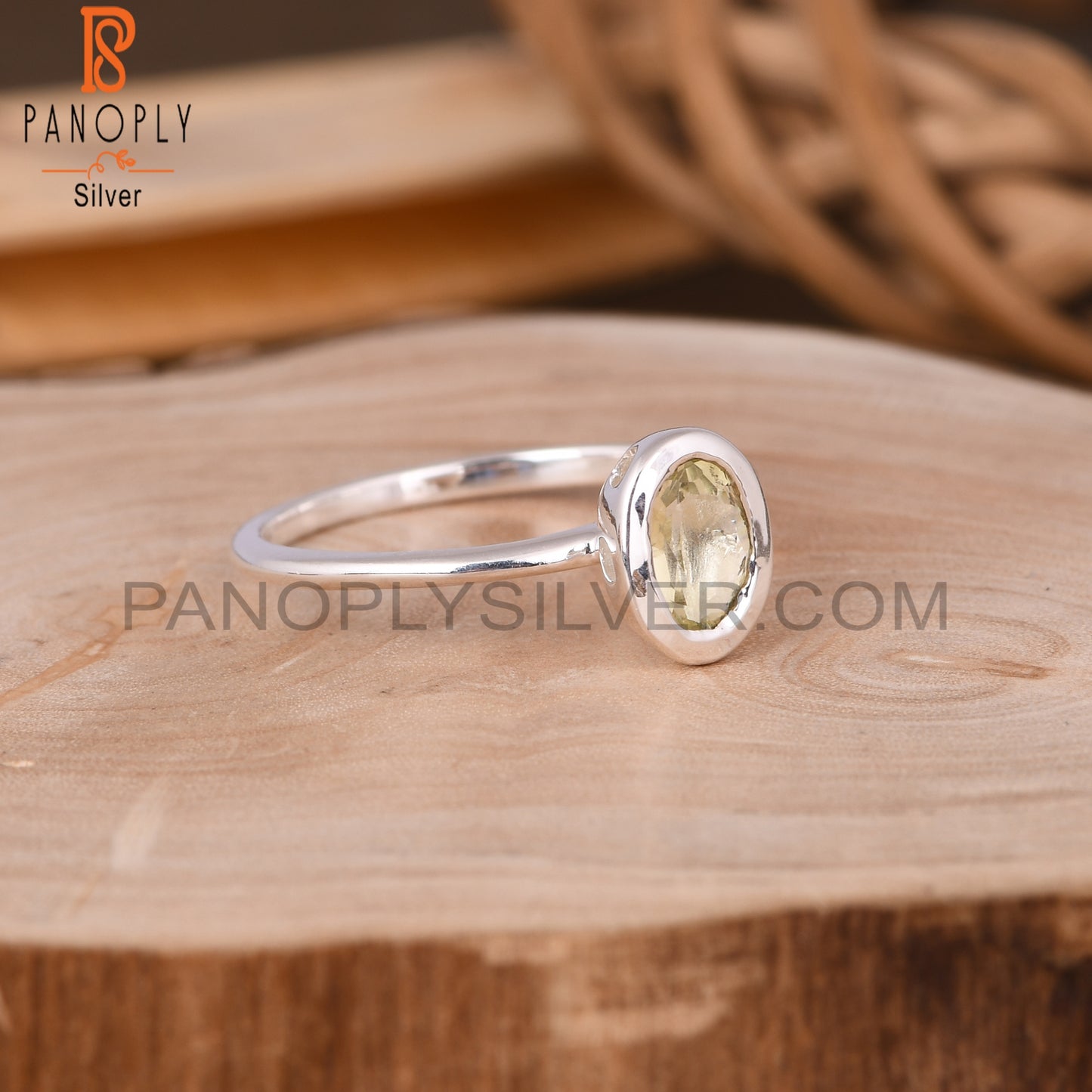 Lemon Topaz Oval 925 Sterling Silver Ring