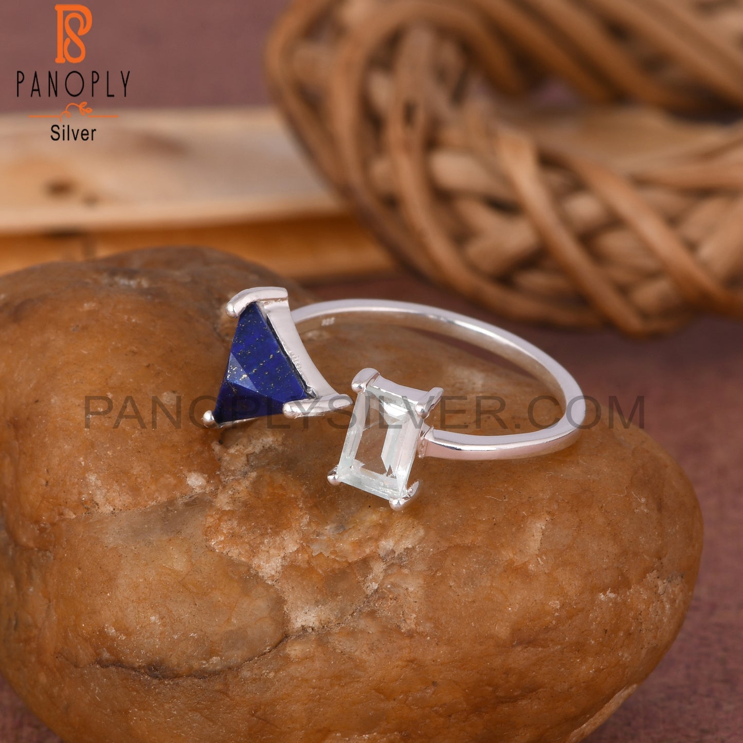 Lapis & Aquamarine 925 Sterling Silver Ring