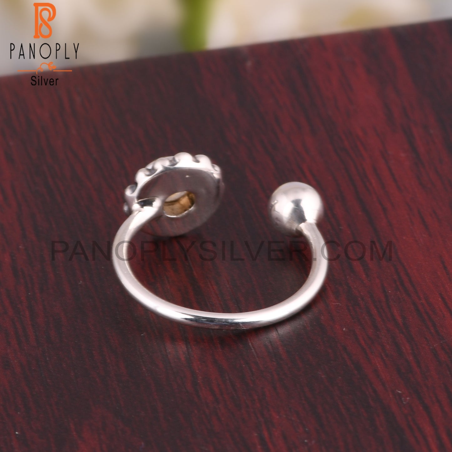 Dainty Citrine Round Shape New 925 Sterling Silver Ring