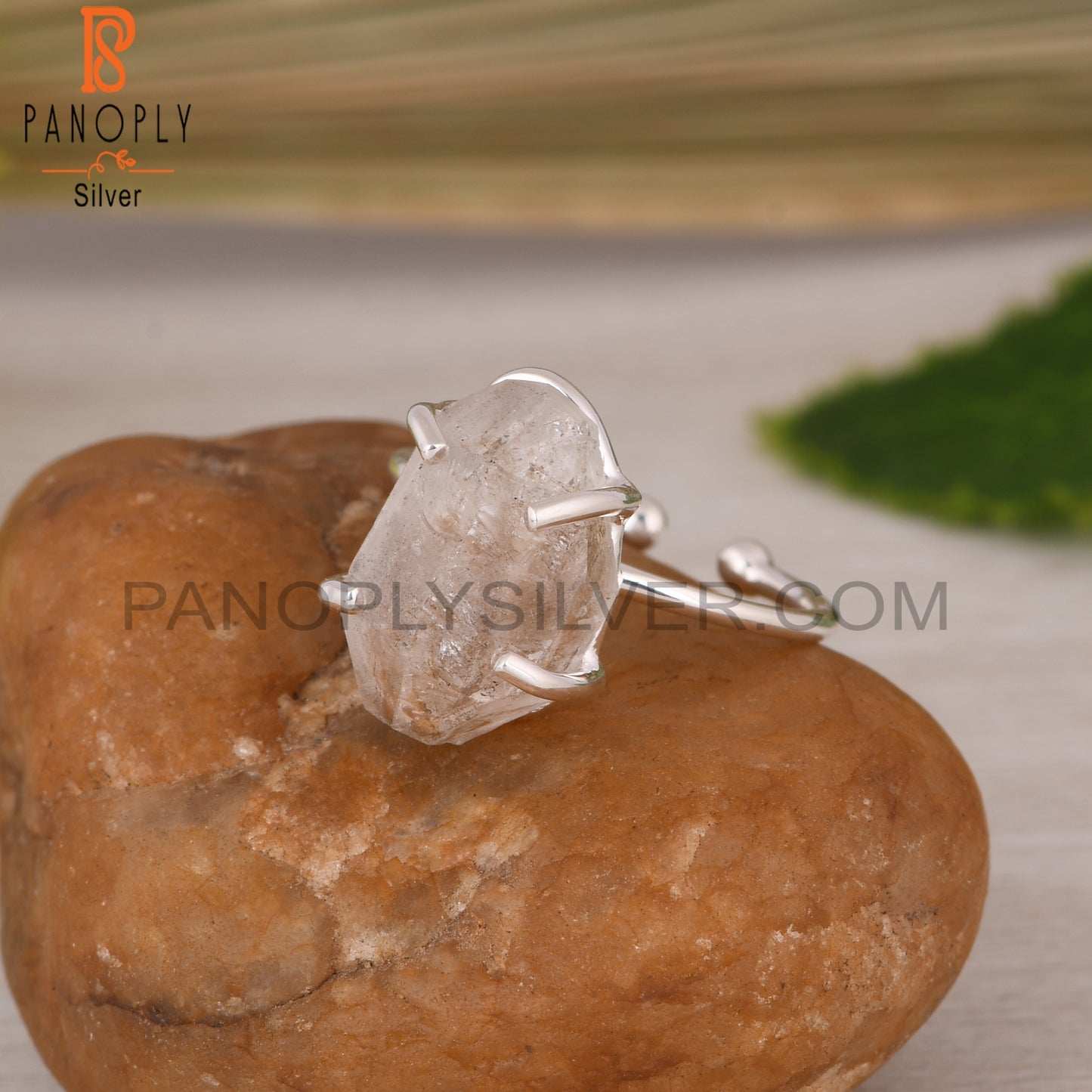 Herkimer Diamond Adjustable Prong Set 925 Sterling Silver Ring
