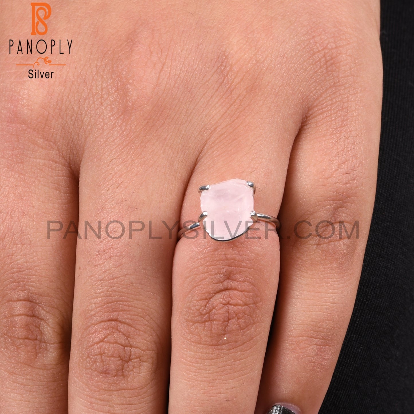 Rose Quartz 925 Sterling Silver Ring Gift