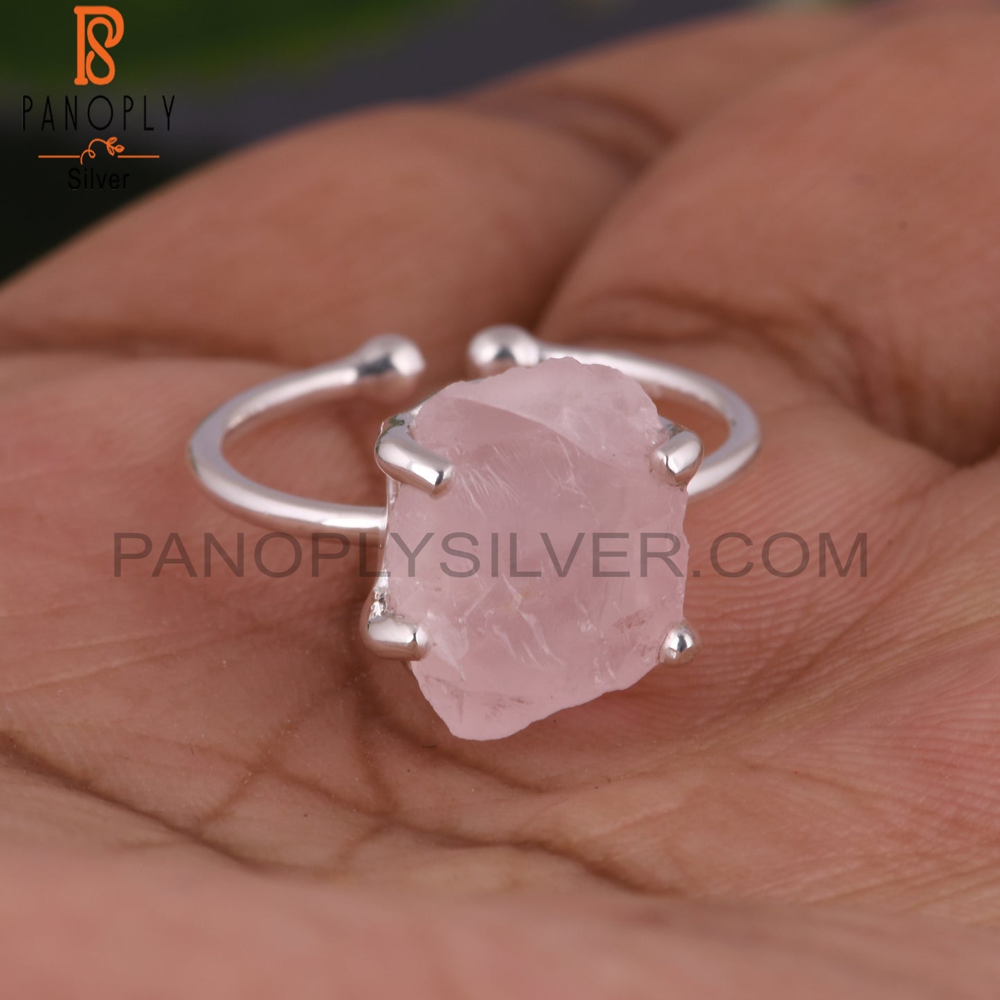 Rose Quartz 925 Sterling Silver Ring Gift