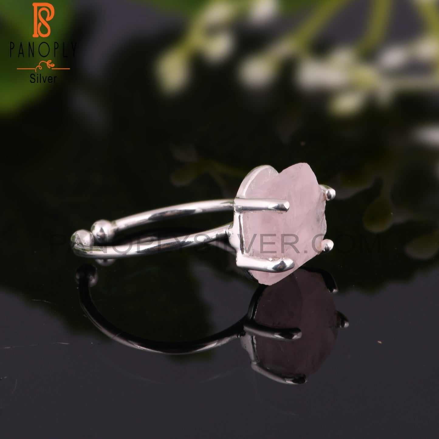 Rose Quartz 925 Sterling Silver Ring Gift